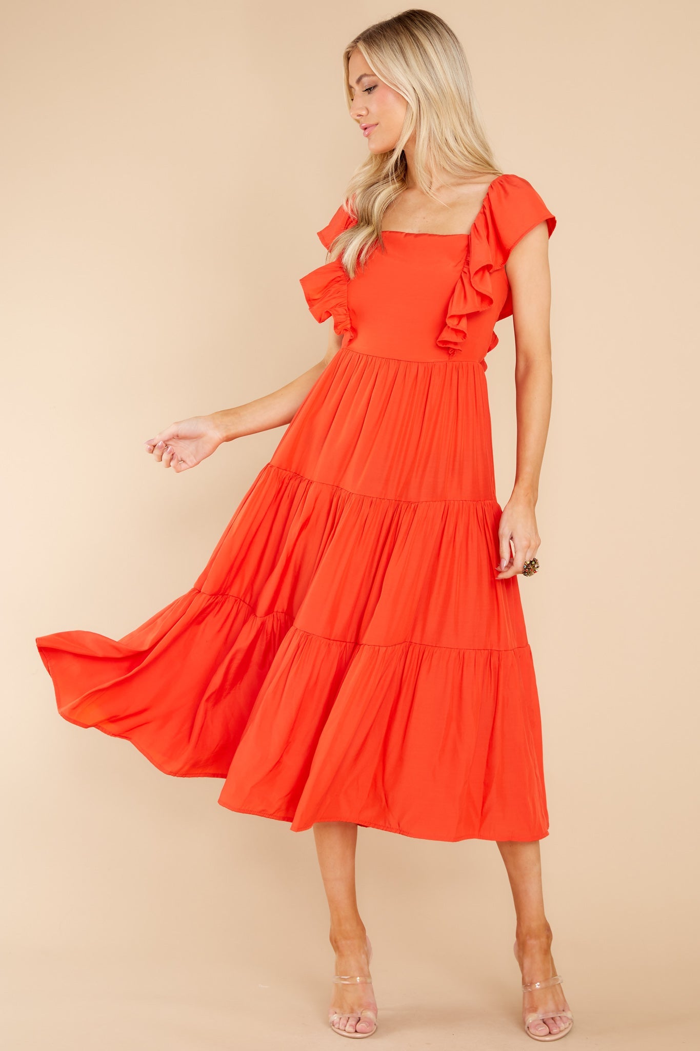 Smitten By You Red Midi Dress