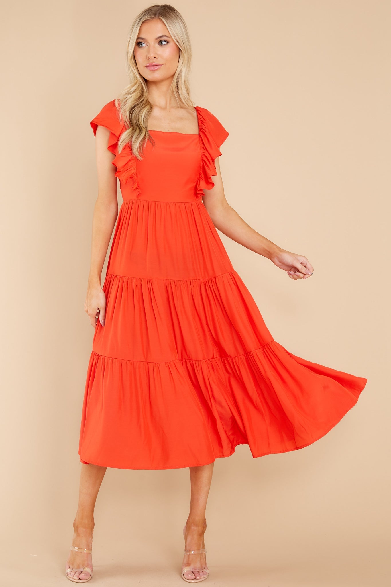 Smitten By You Red Midi Dress