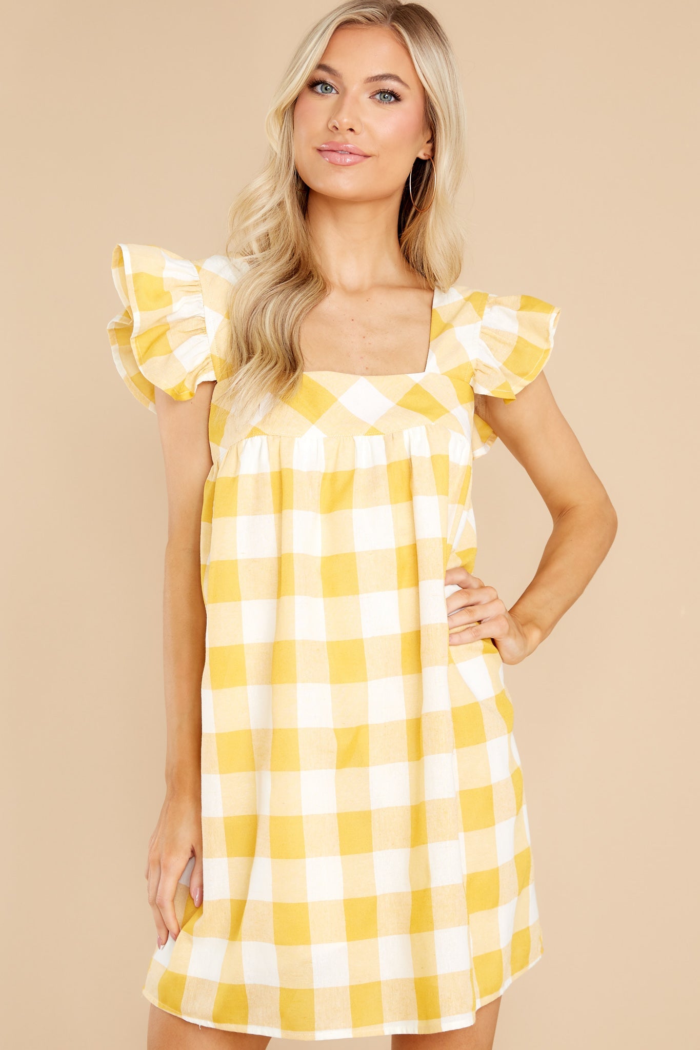 Travel Light Yellow Gingham Dress