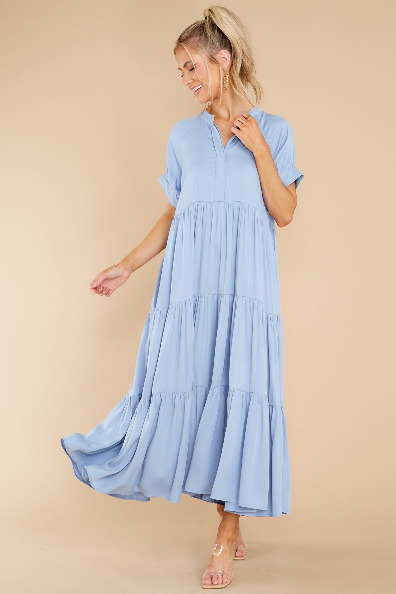 Saving My Love Sky Blue Maxi Dress