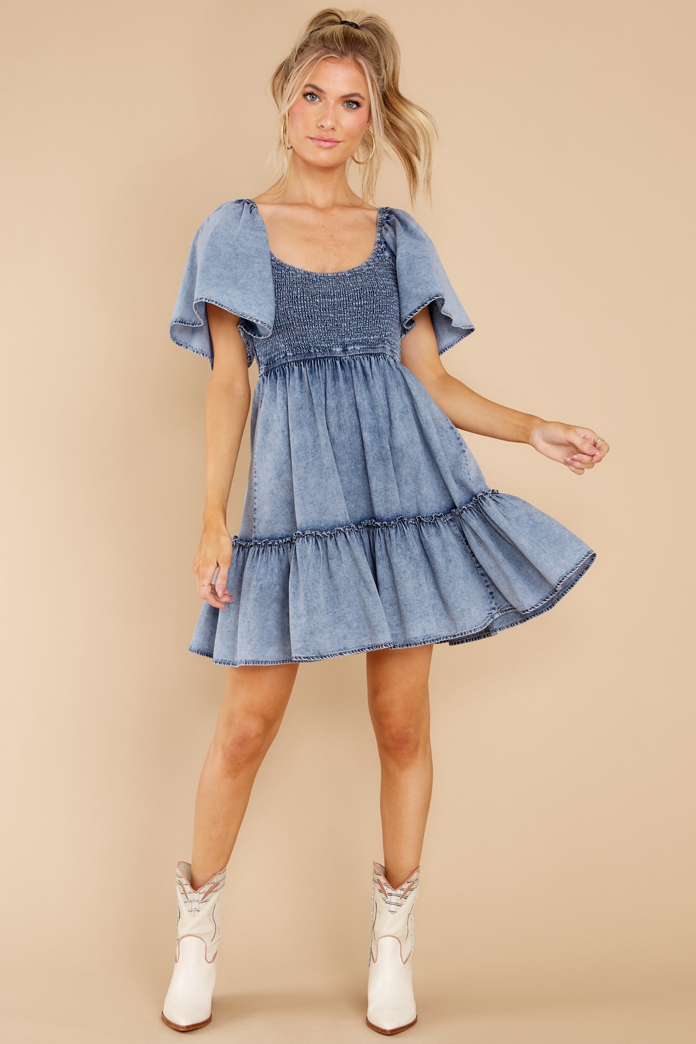 Hello Cutie Pie Chambray Dress