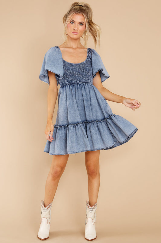 Hello Cutie Pie Chambray Dress