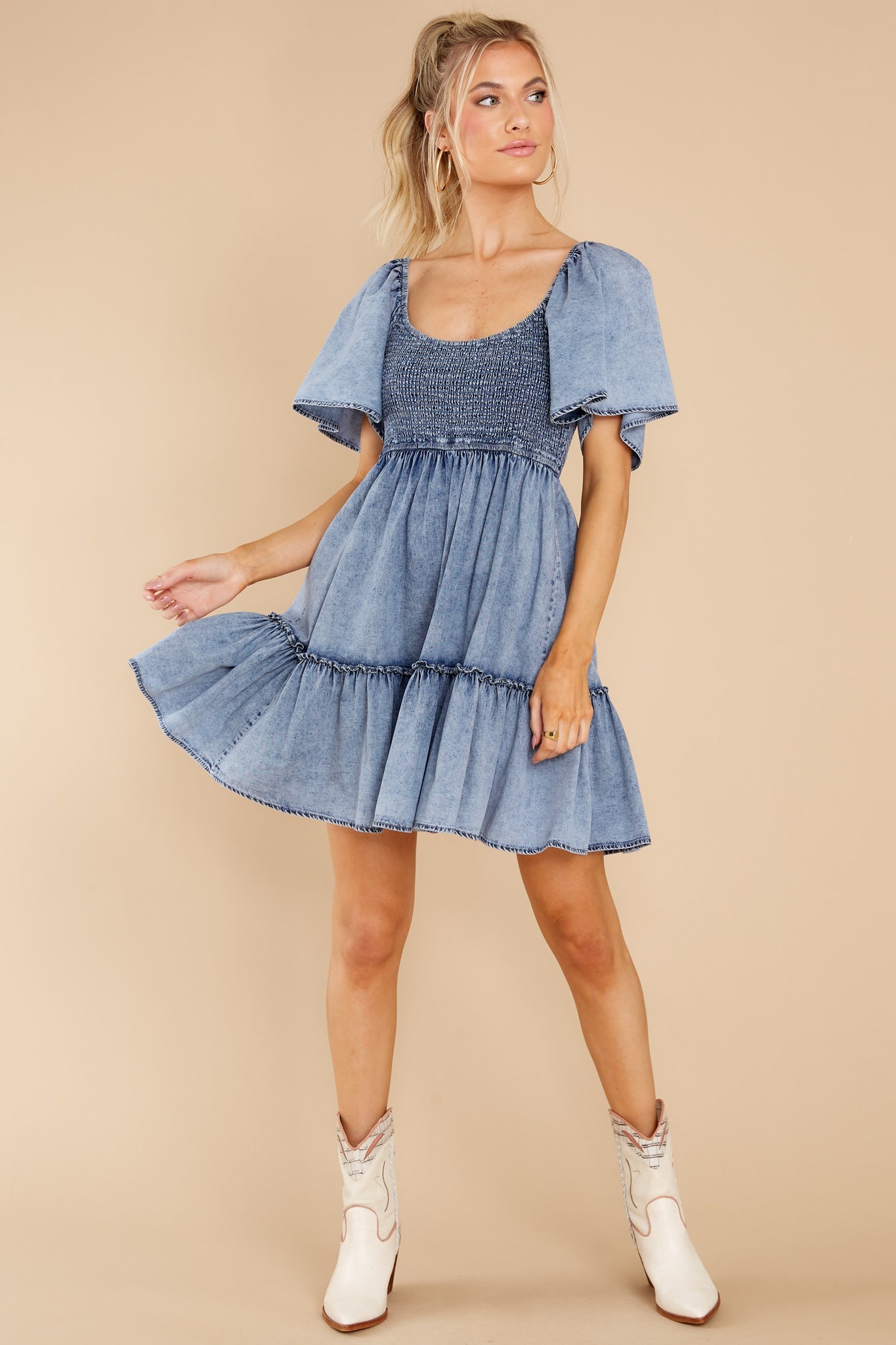 Hello Cutie Pie Chambray Dress