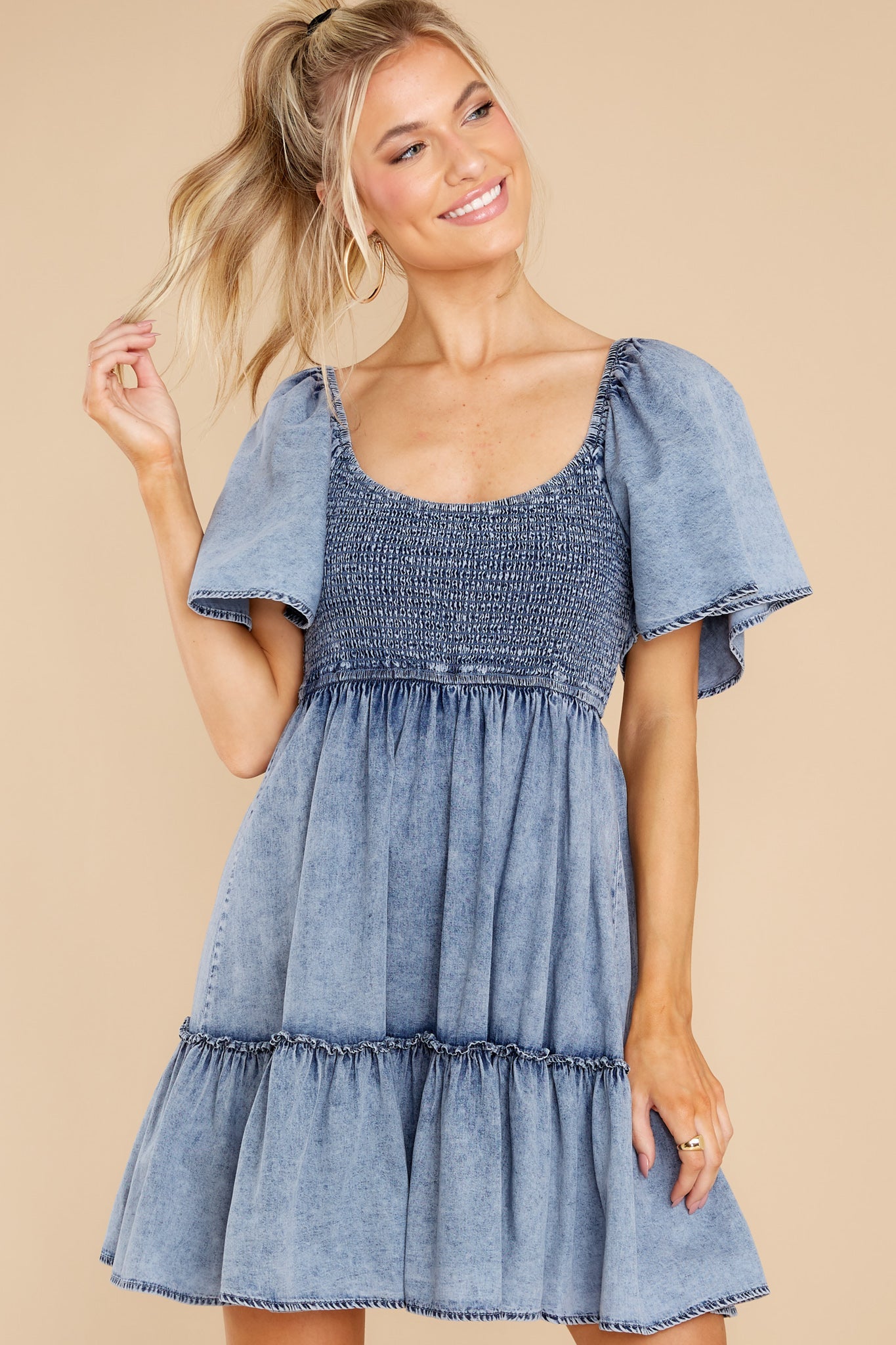Hello Cutie Pie Chambray Dress