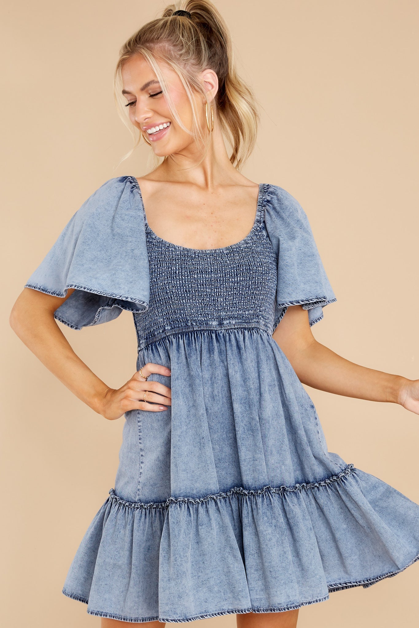 Hello Cutie Pie Chambray Dress