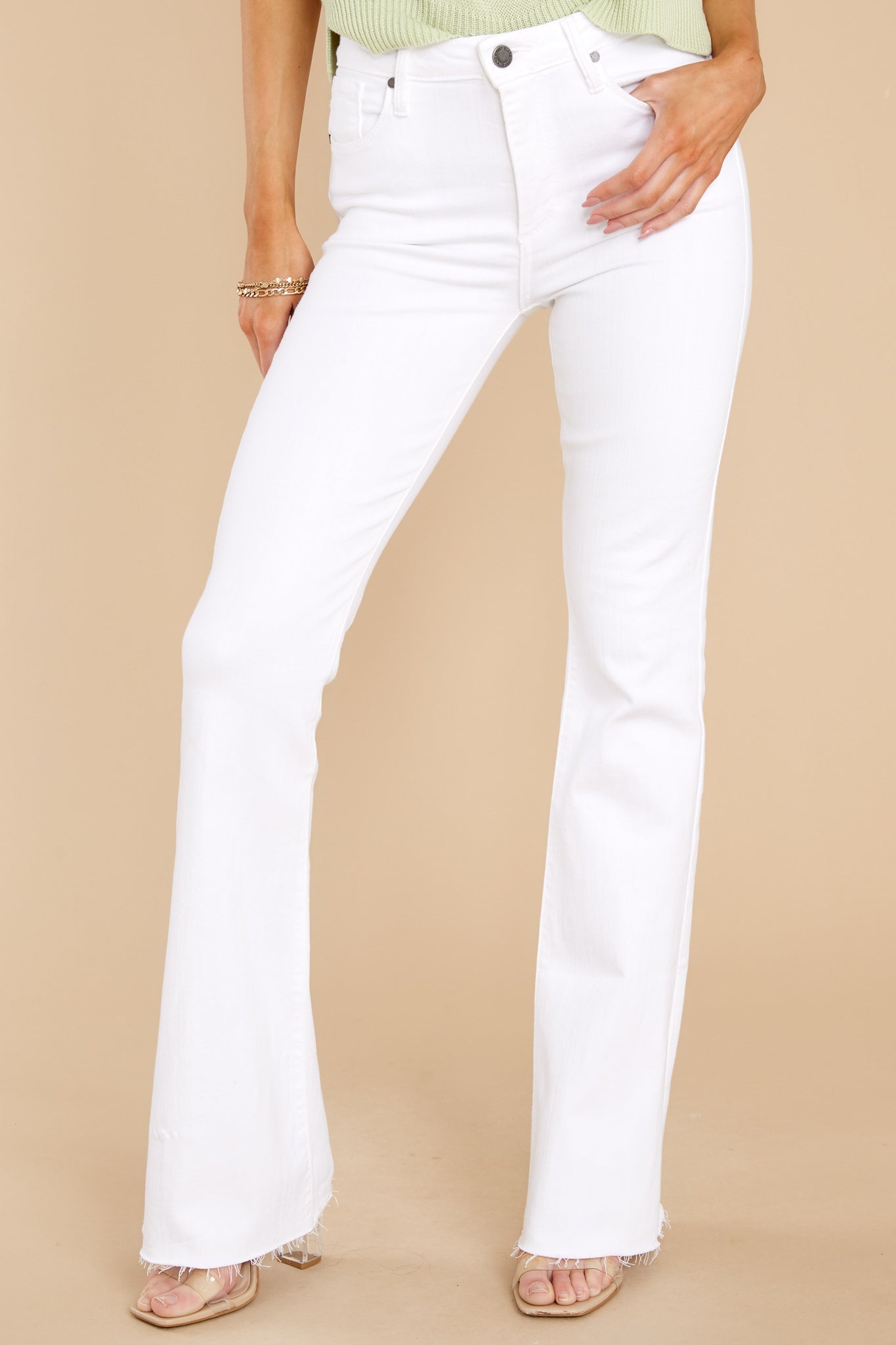 My Only Desire White Flare Jeans