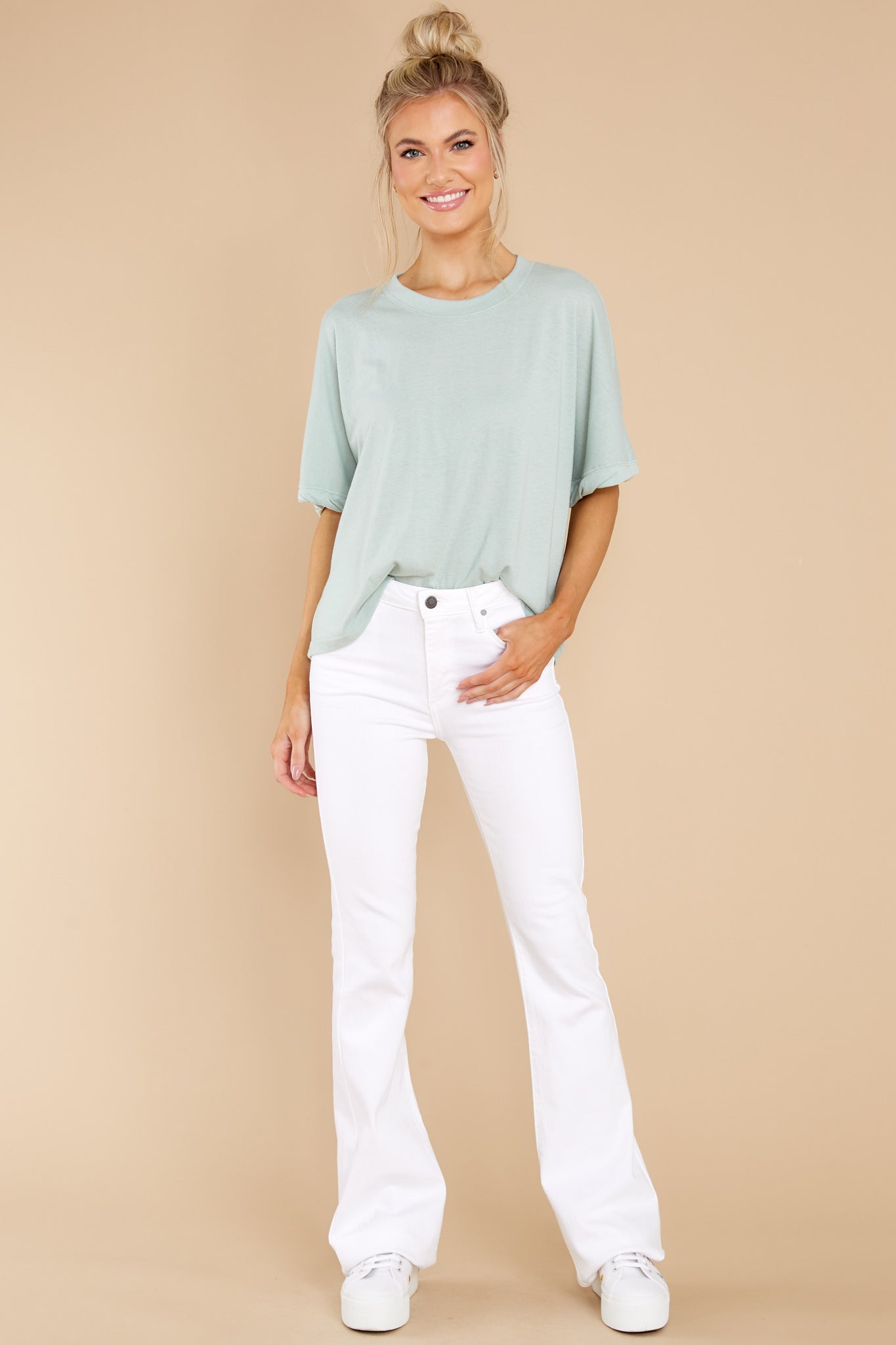 Ines Triblend Seaglass Top