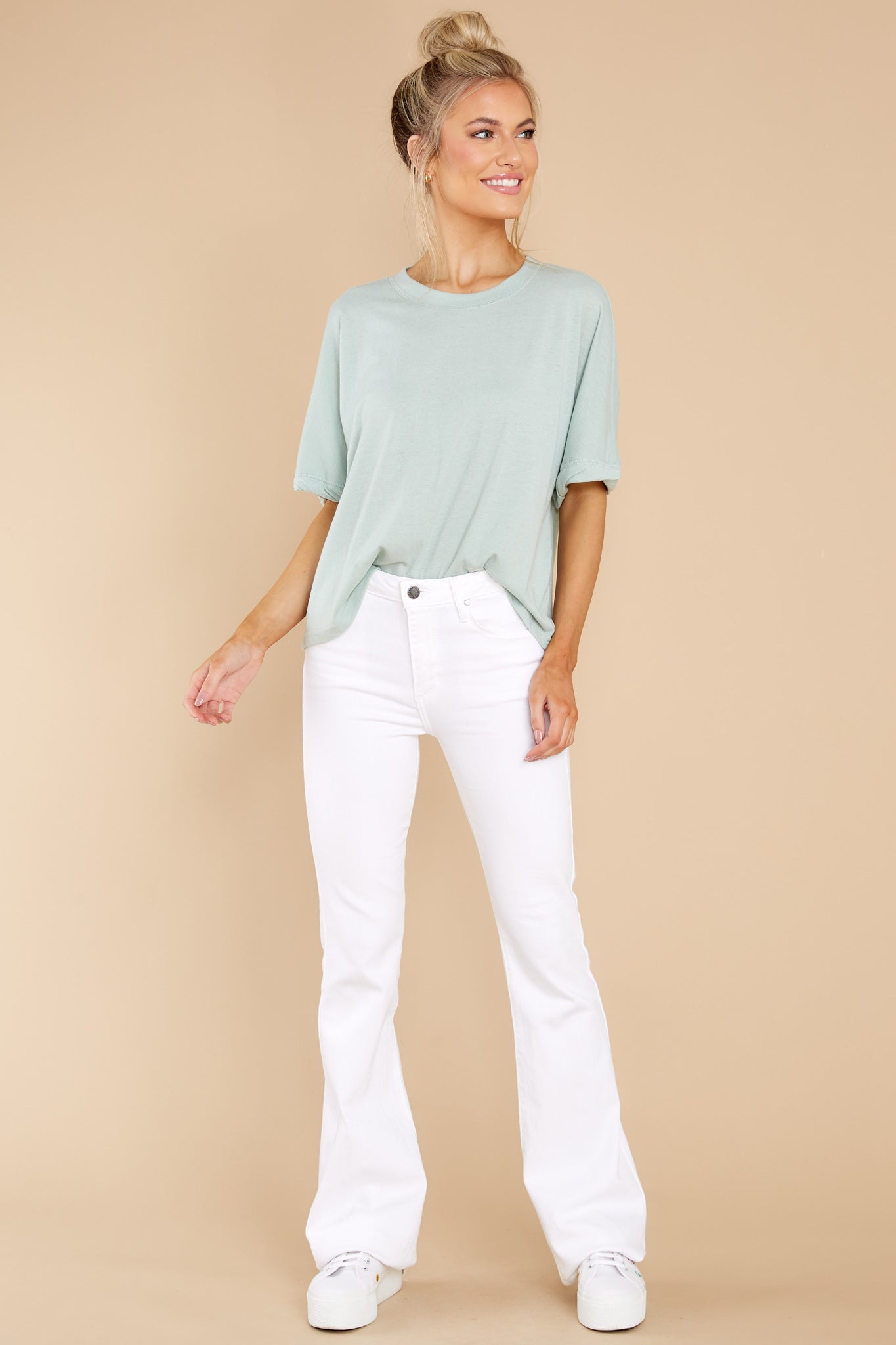 Ines Triblend Seaglass Top
