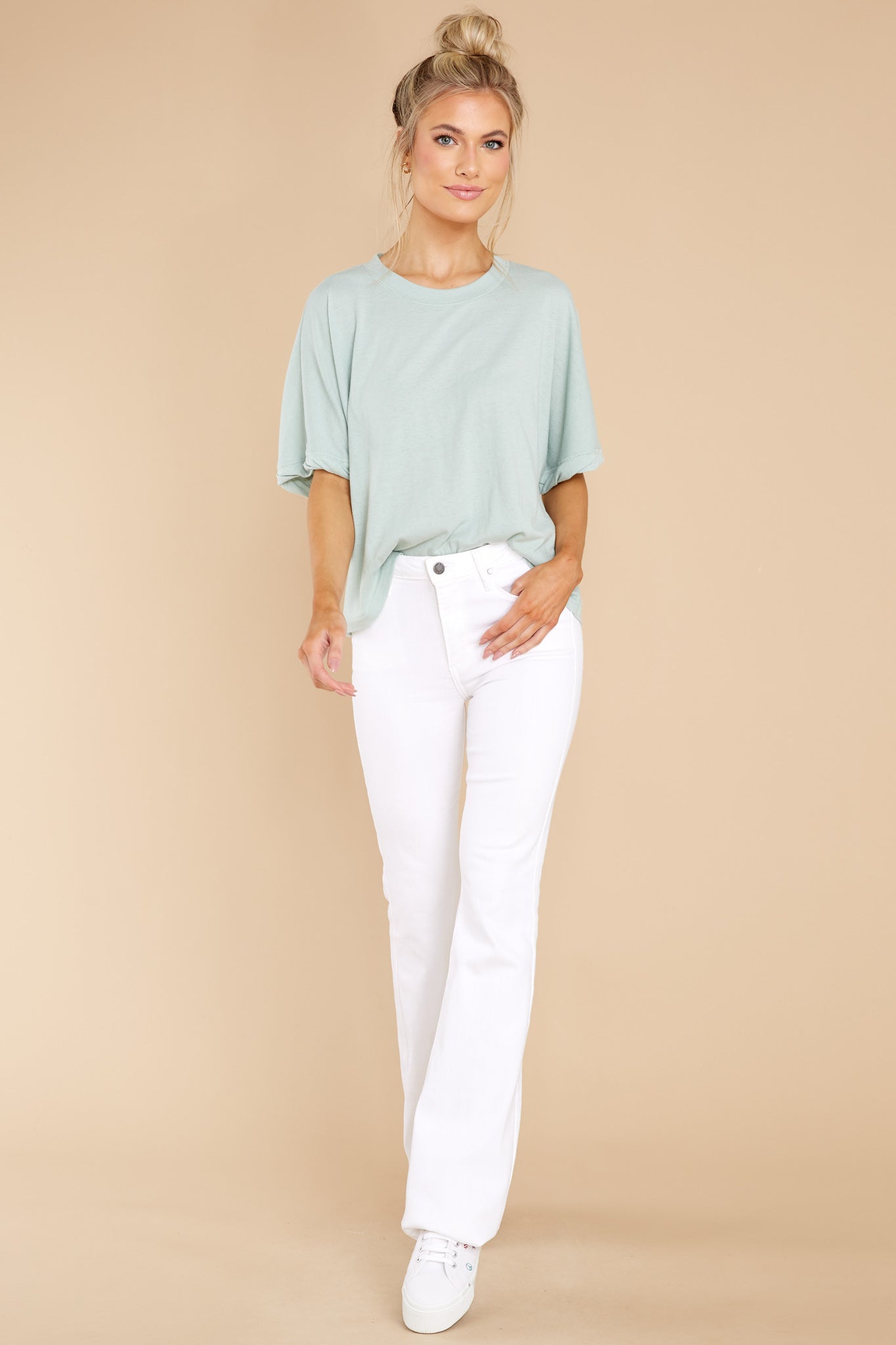 Ines Triblend Seaglass Top