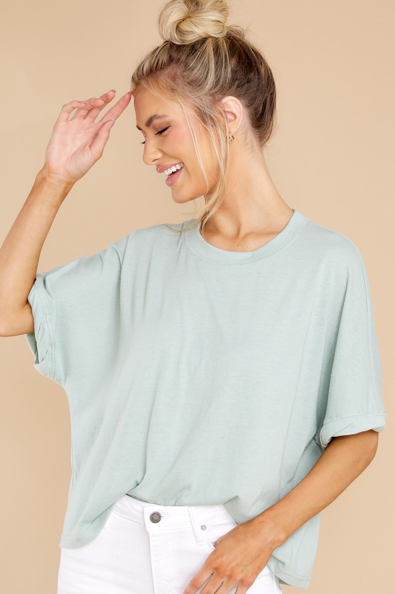 Ines Triblend Seaglass Top