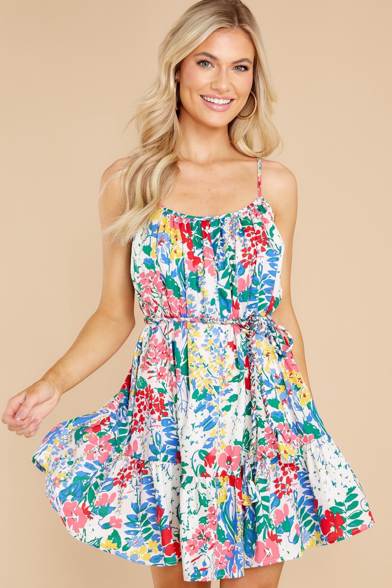 Into The Garden Blue Multi Floral Print Dress