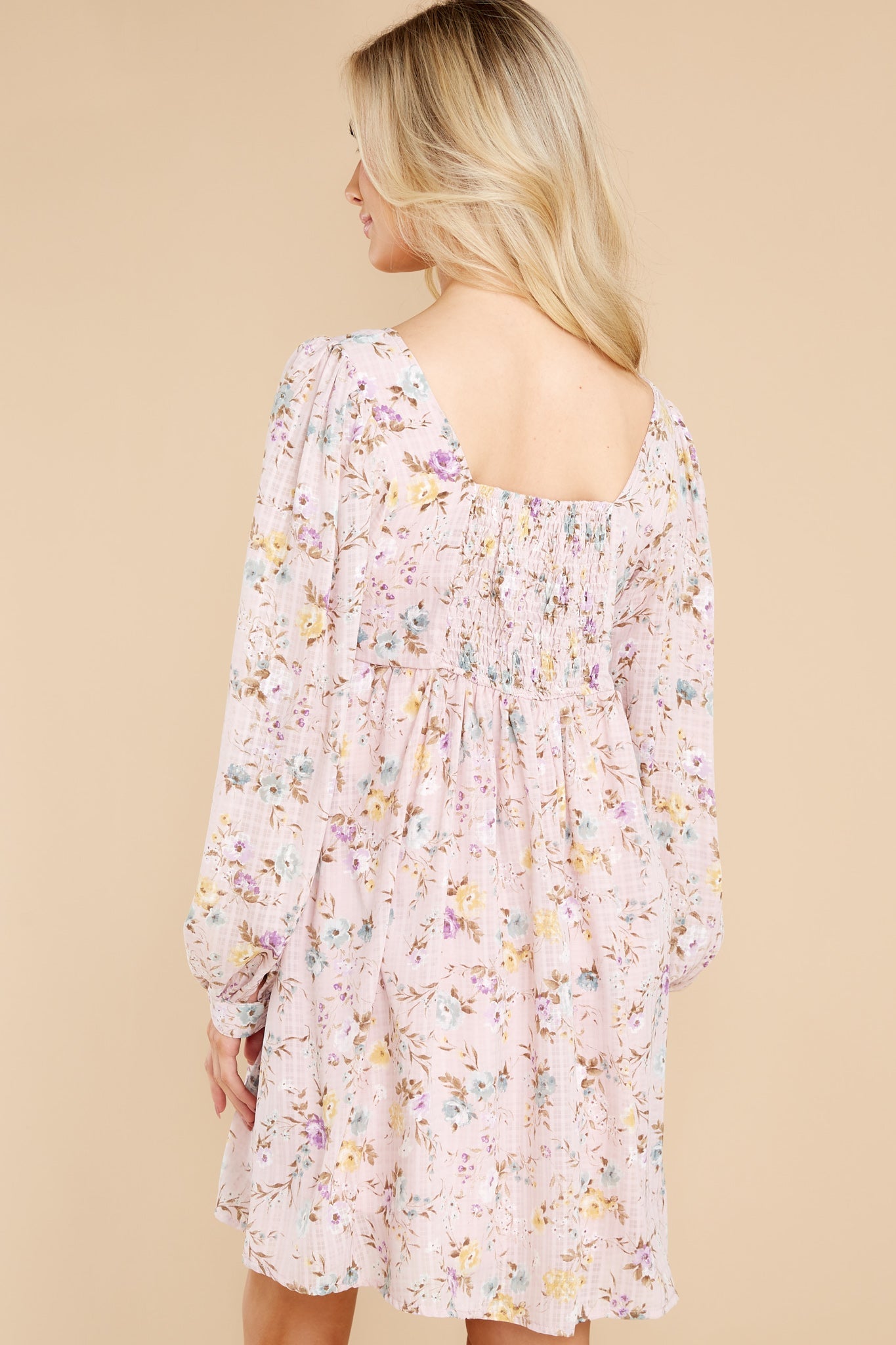 Let It Grow Blush Pink Floral Print Dress