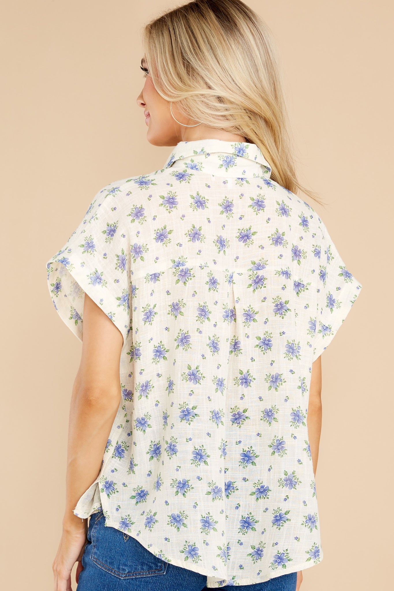 Unwavering Love Blue Floral Print Top