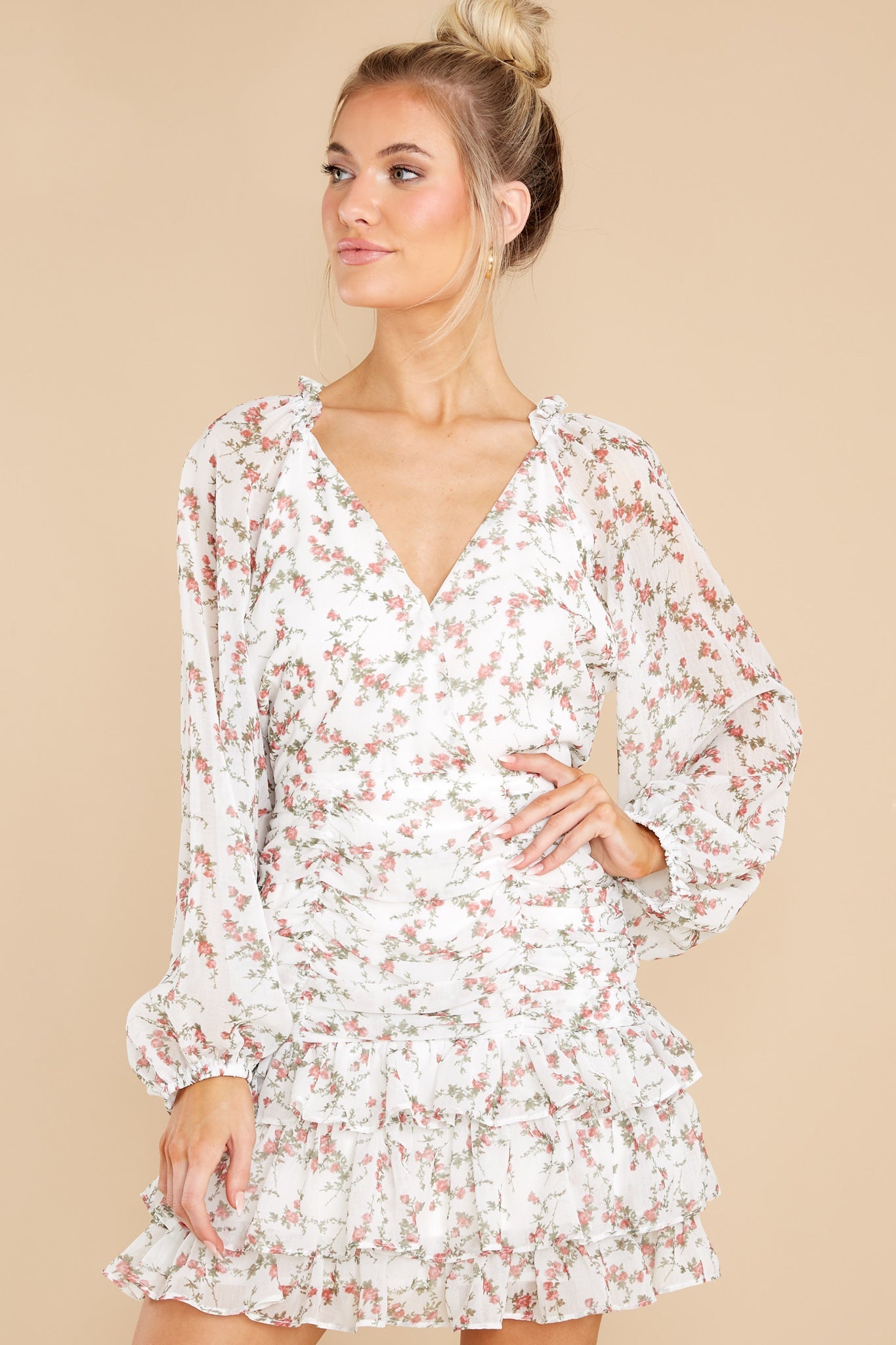 Love's Still Growing White Floral Print Dress