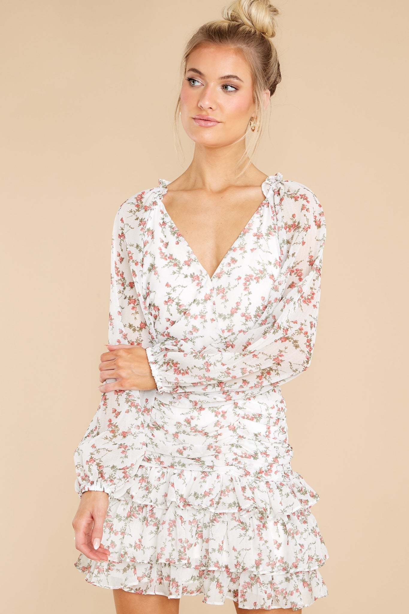 Love's Still Growing White Floral Print Dress