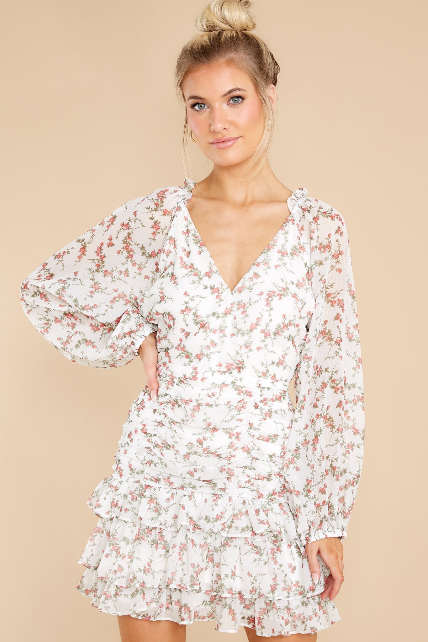 Love's Still Growing White Floral Print Dress
