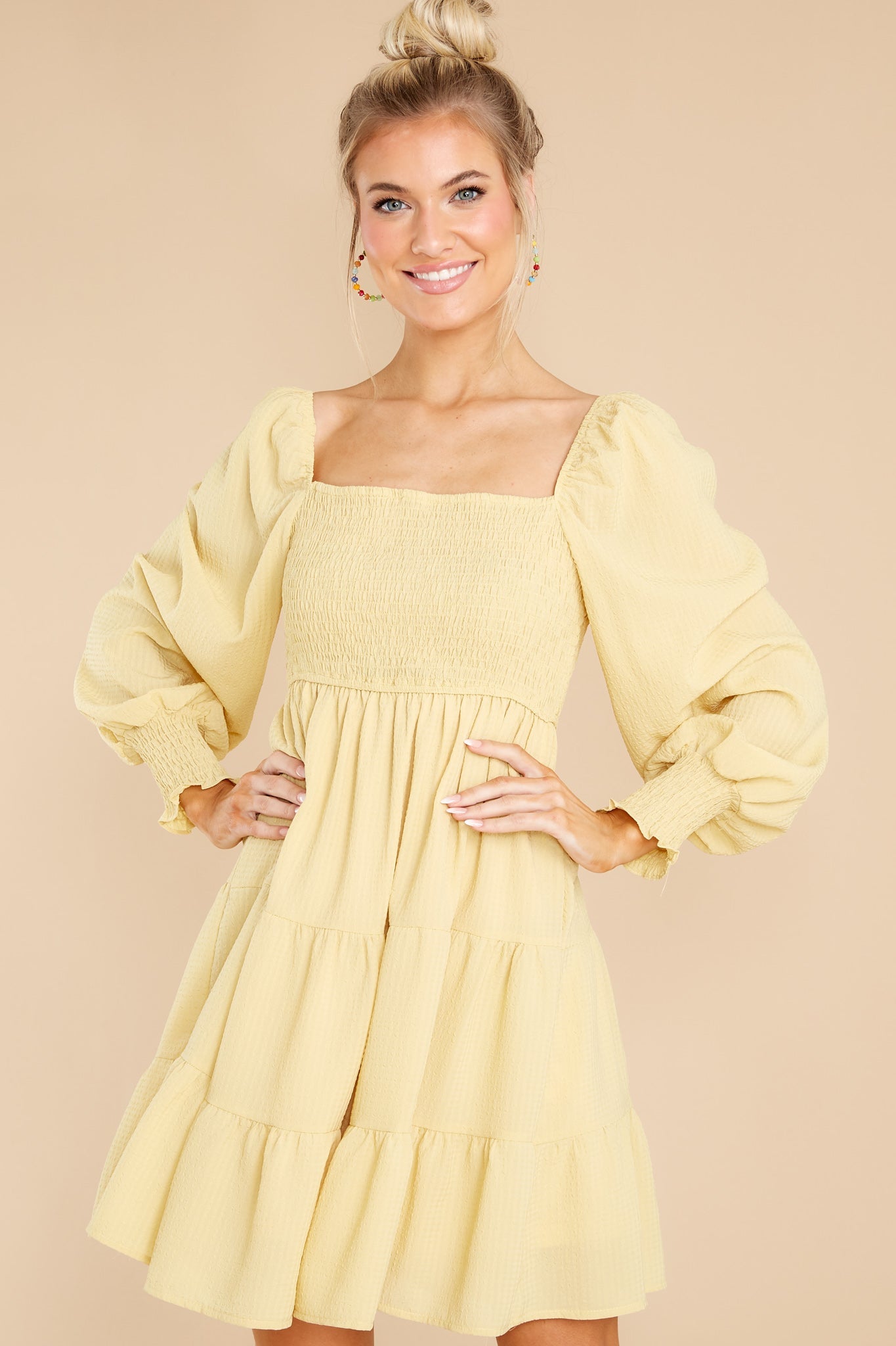 When The Sun Comes Out Pastel Yellow Dress