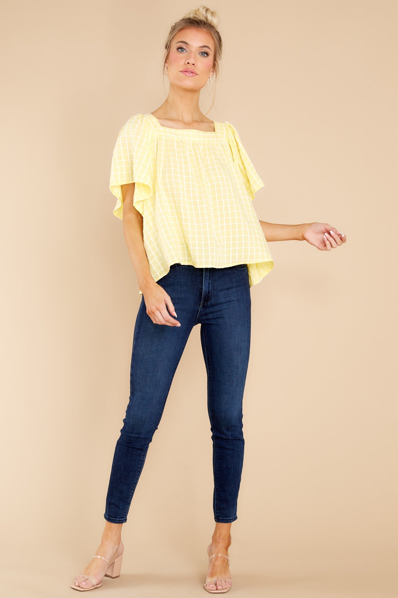 Simple Perfection Yellow Print Blouse