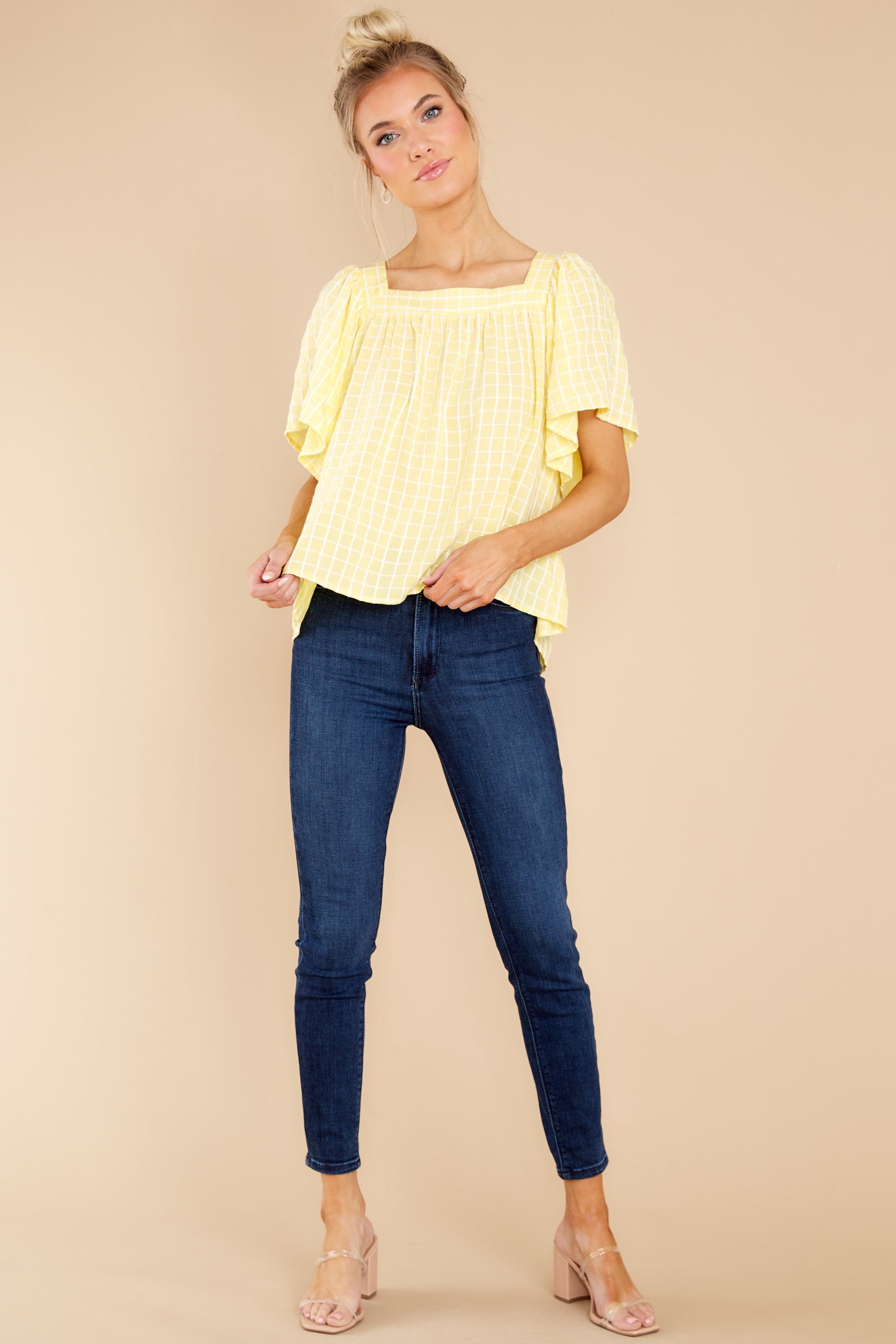 Simple Perfection Yellow Print Blouse