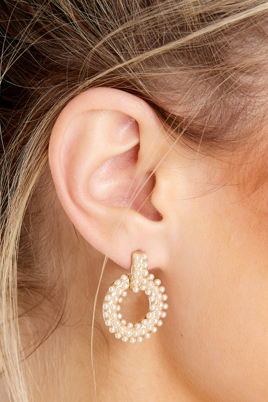 Slow Dance Gold Pearl Earrings