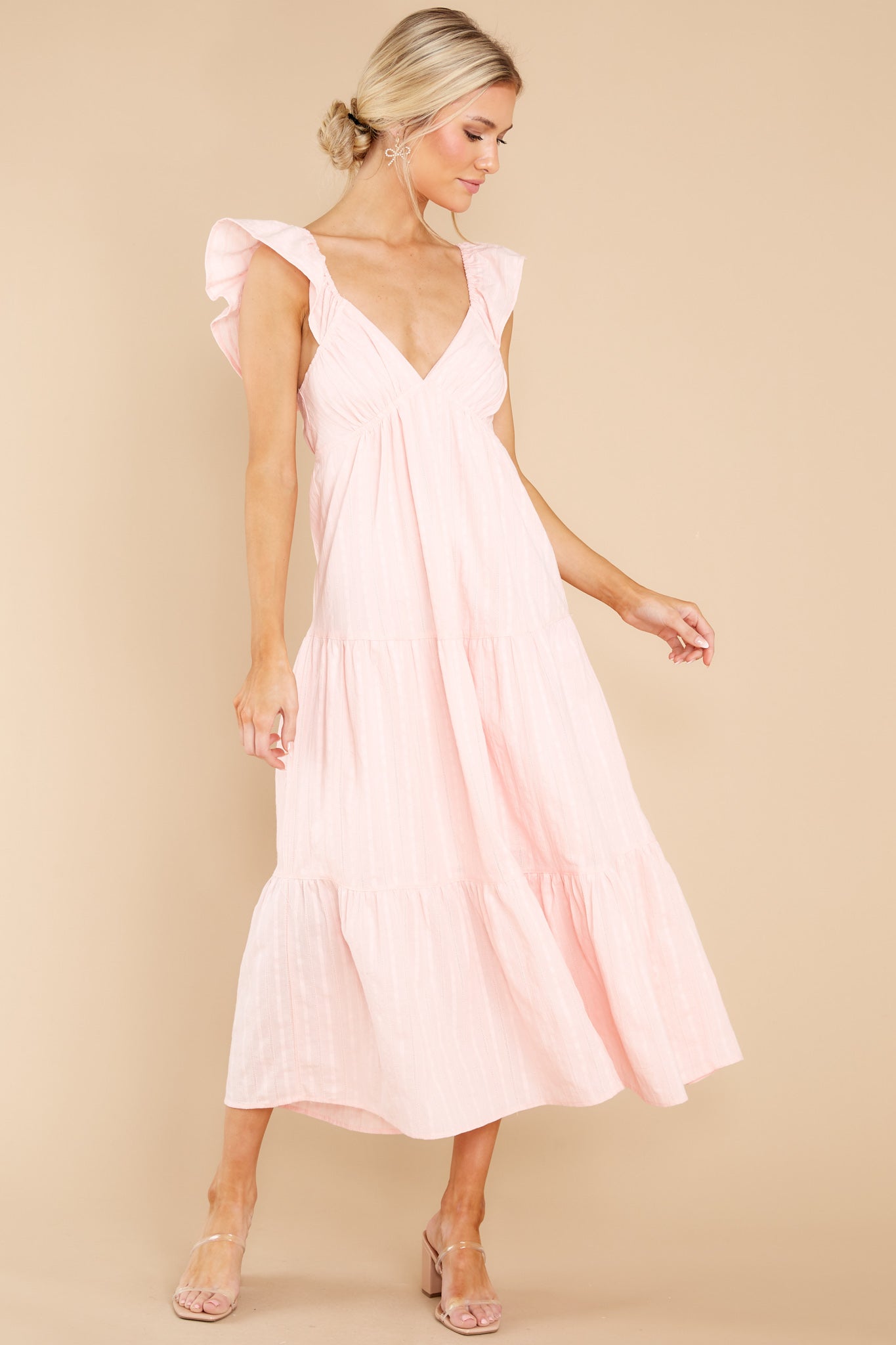 Play For Love Light Pink Midi Dress