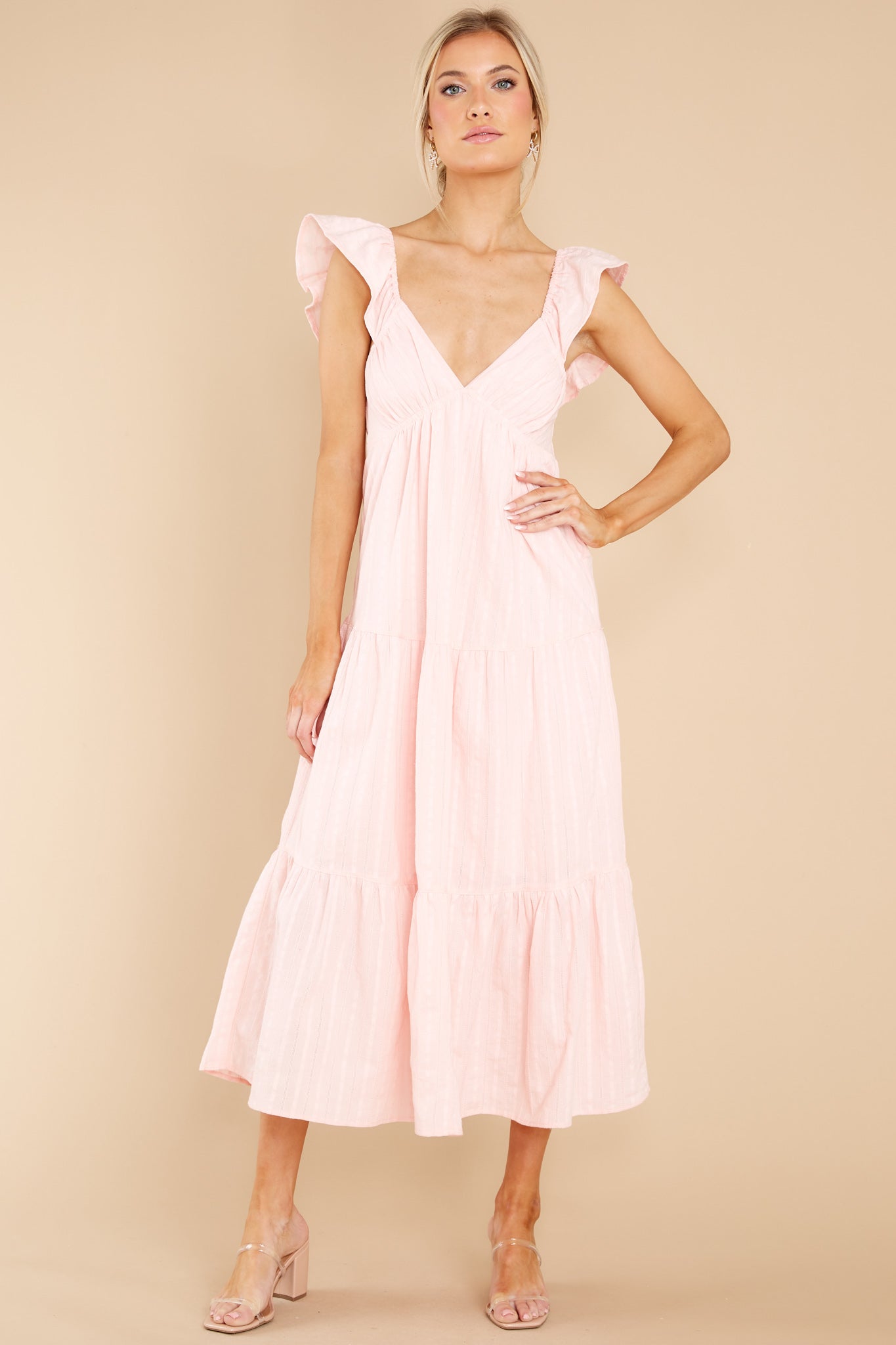 Play For Love Light Pink Midi Dress