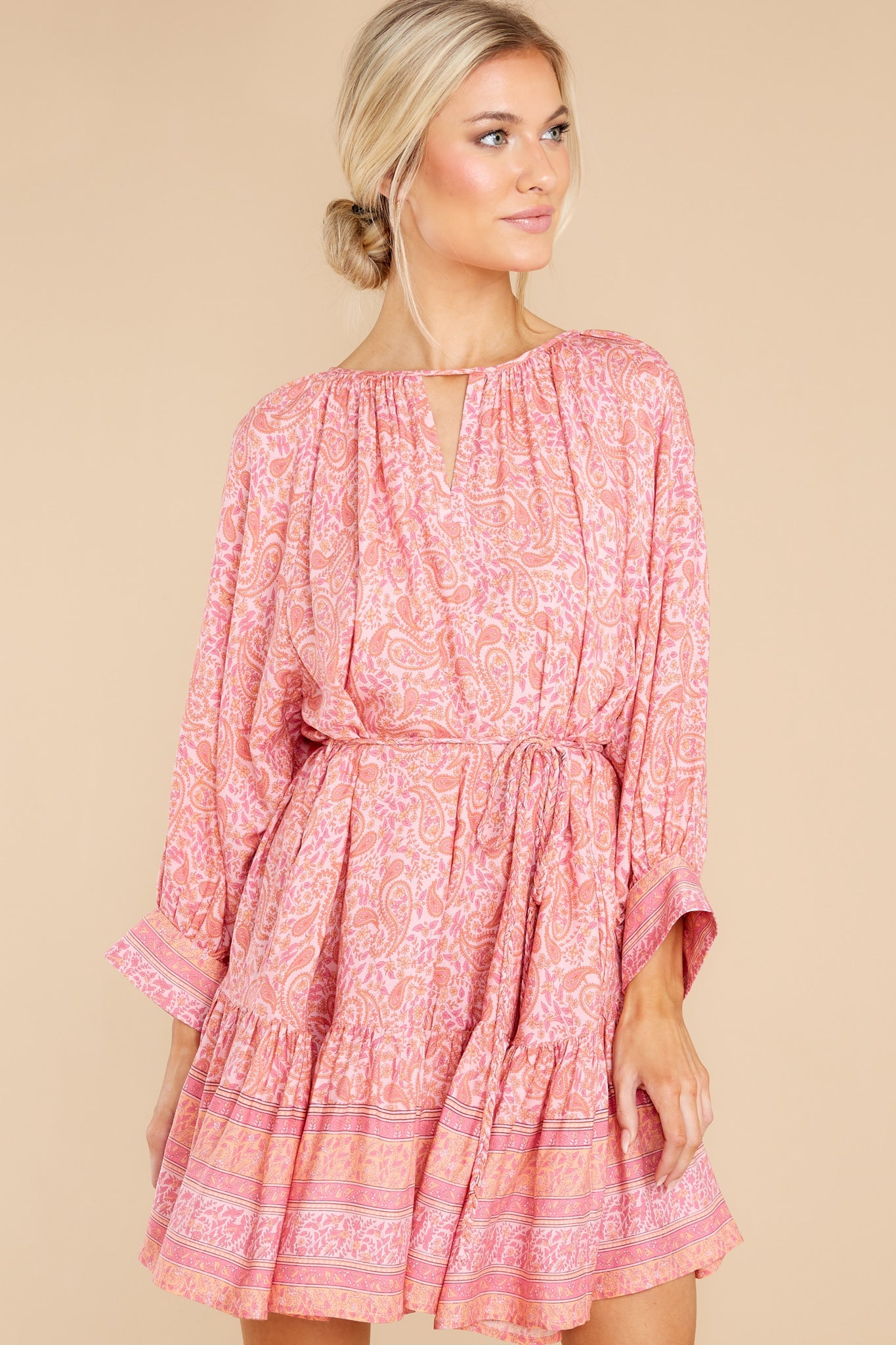 Radiant Beauty Pink Multi Print Dress