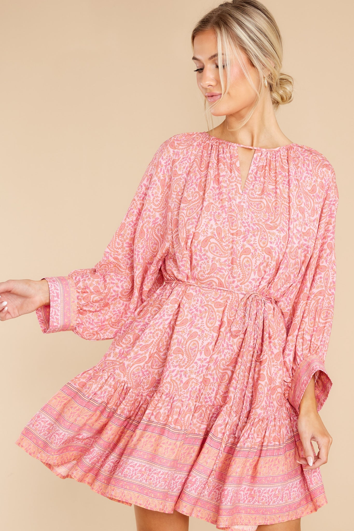 Radiant Beauty Pink Multi Print Dress