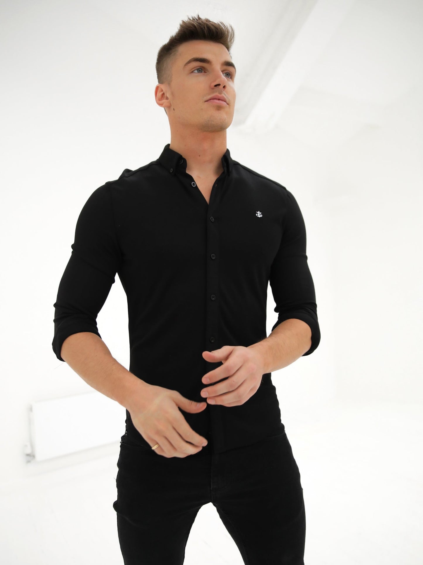 Byron Brushed Soft Shirt - Black