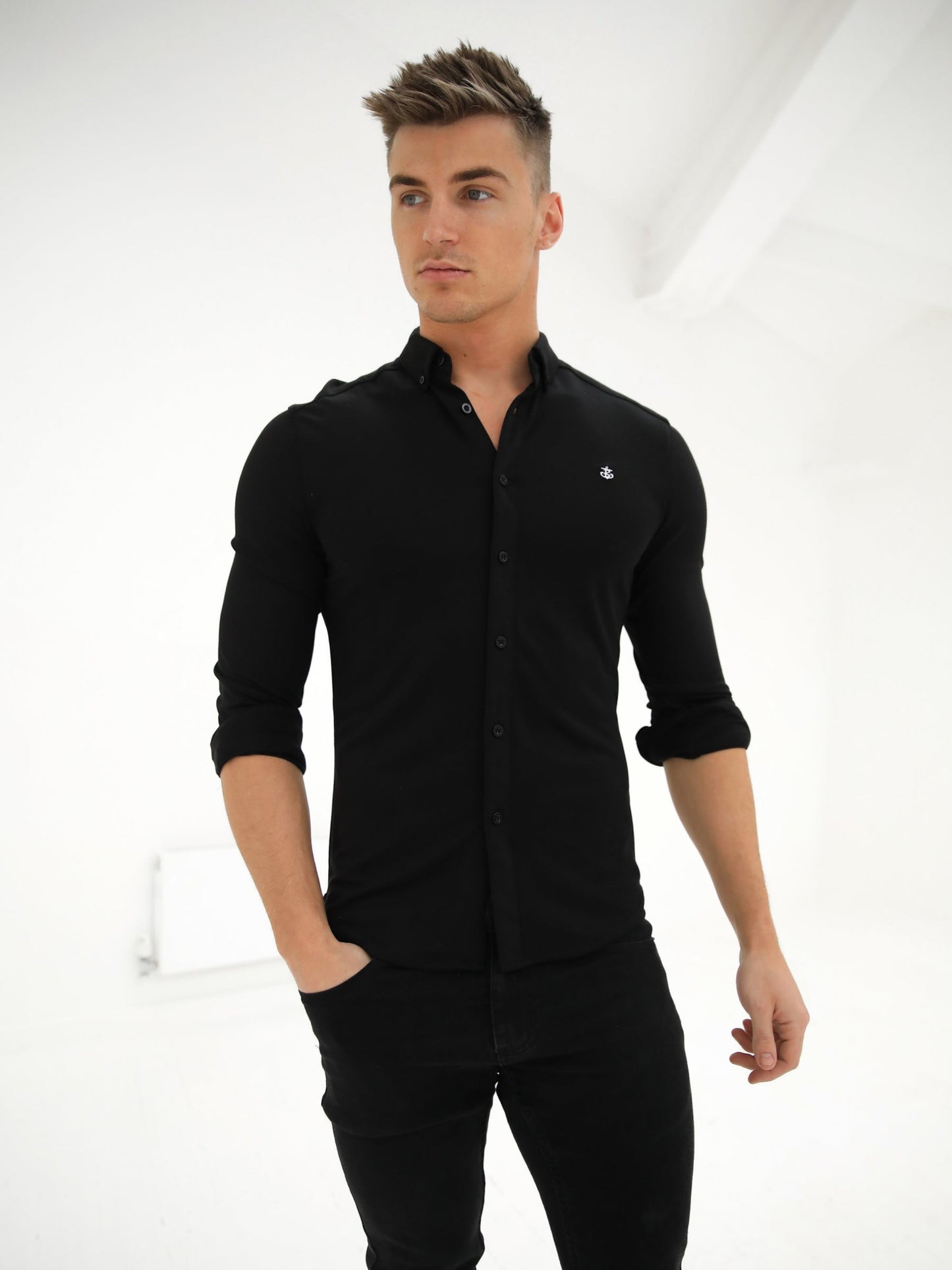 Byron Brushed Soft Shirt - Black