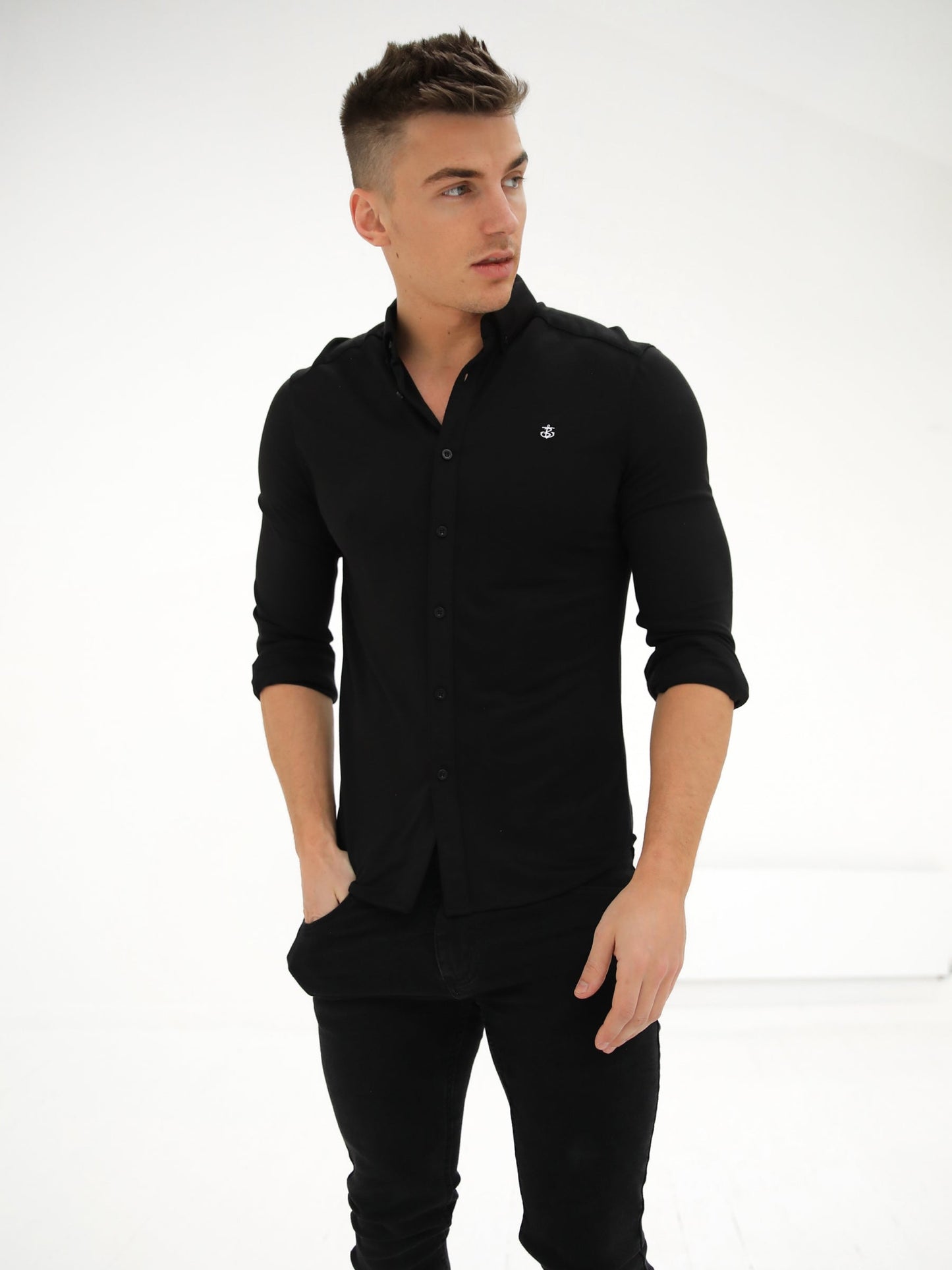 Byron Brushed Soft Shirt - Black