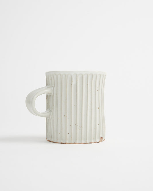 Column Carved Mug in Eggshell