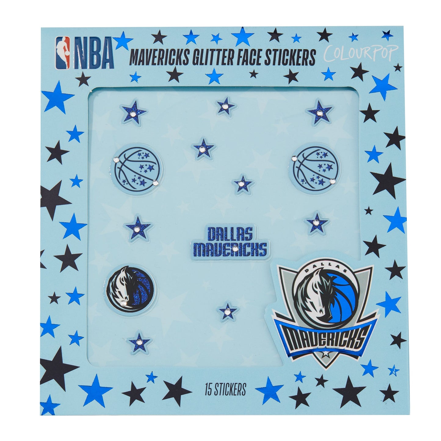 Mavericks Glitter Face Stickers