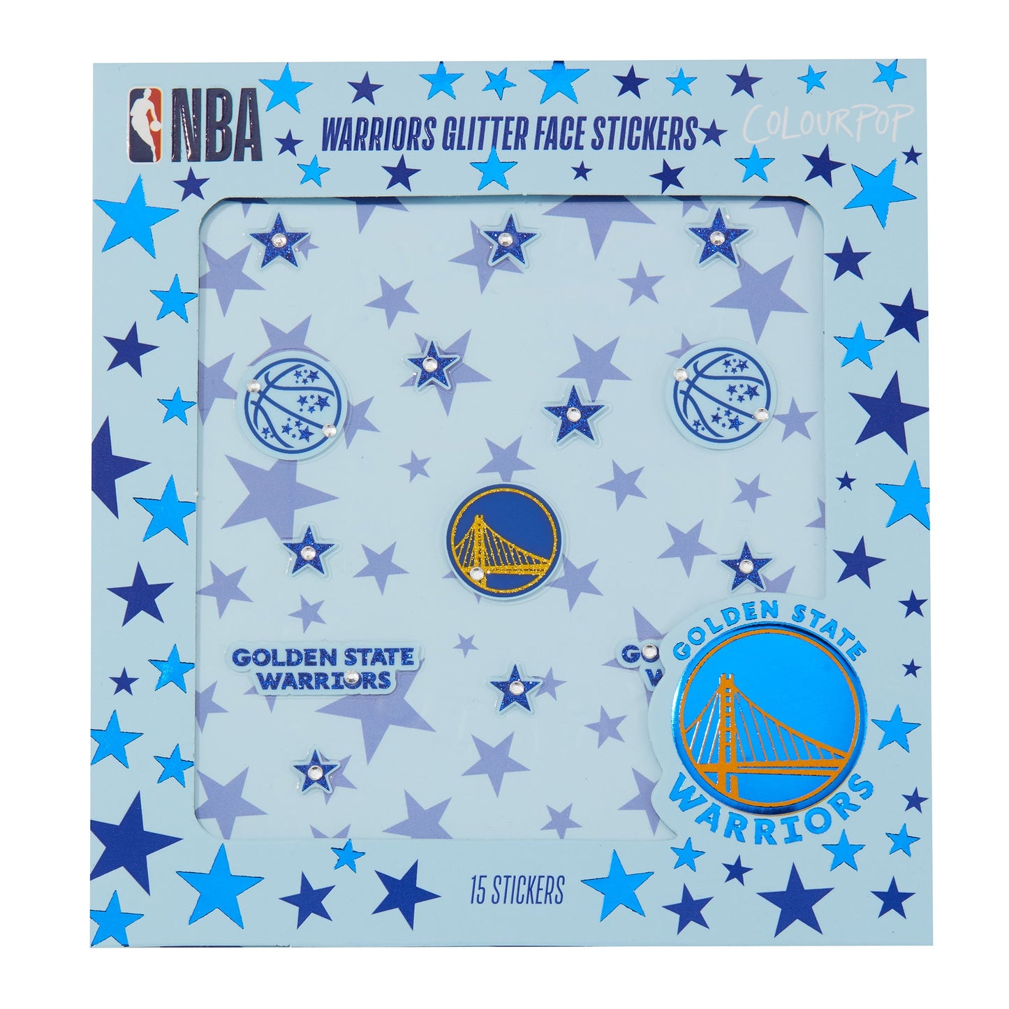 Warriors Glitter Face Stickers