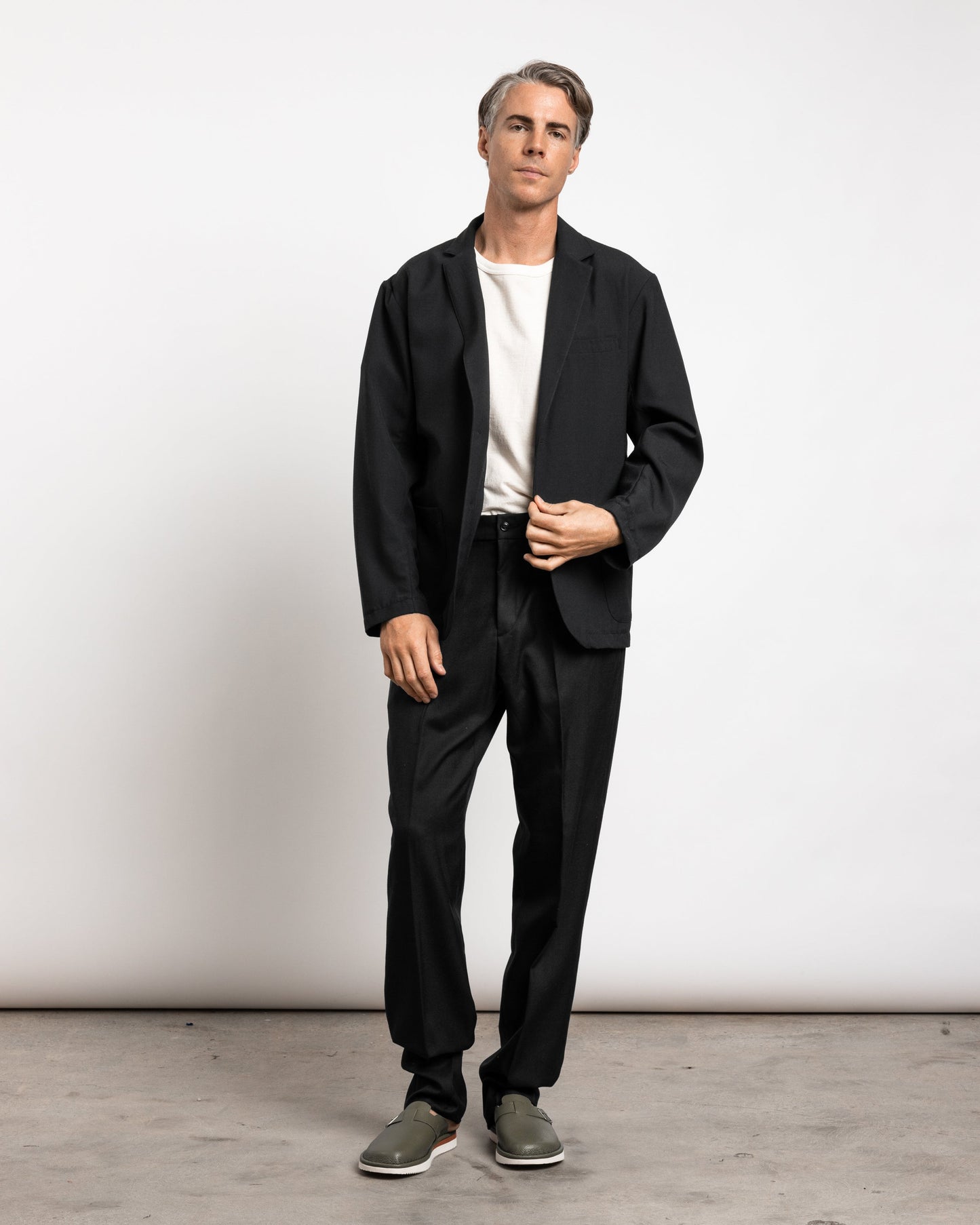 West Coast Blazer in Tropical Wool Black