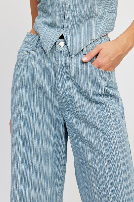 Mid rise wide leg pants