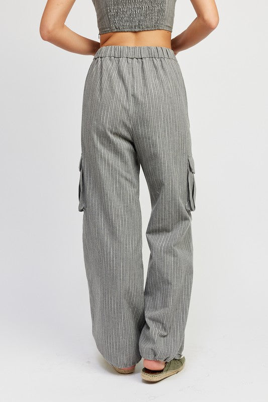 Striped cargo pants