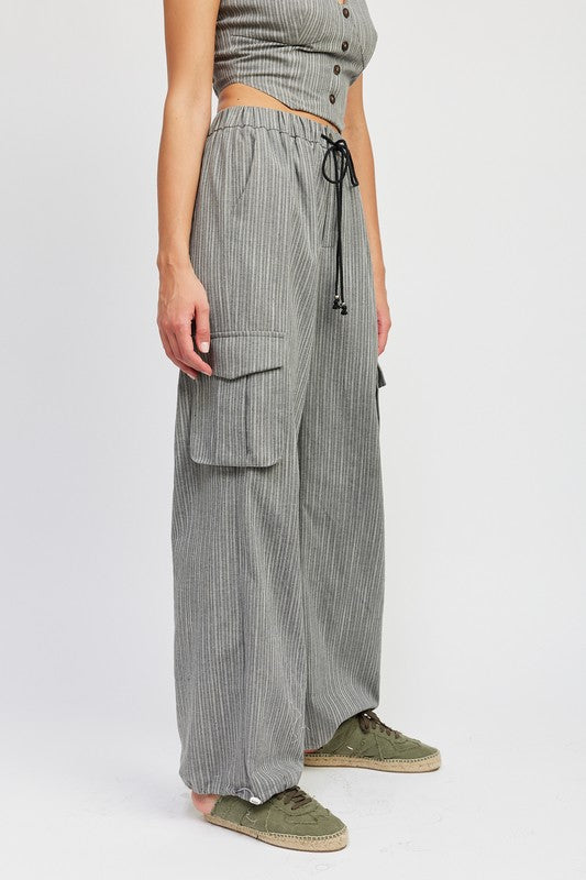 Striped cargo pants