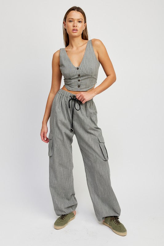 Button Down Vest Top