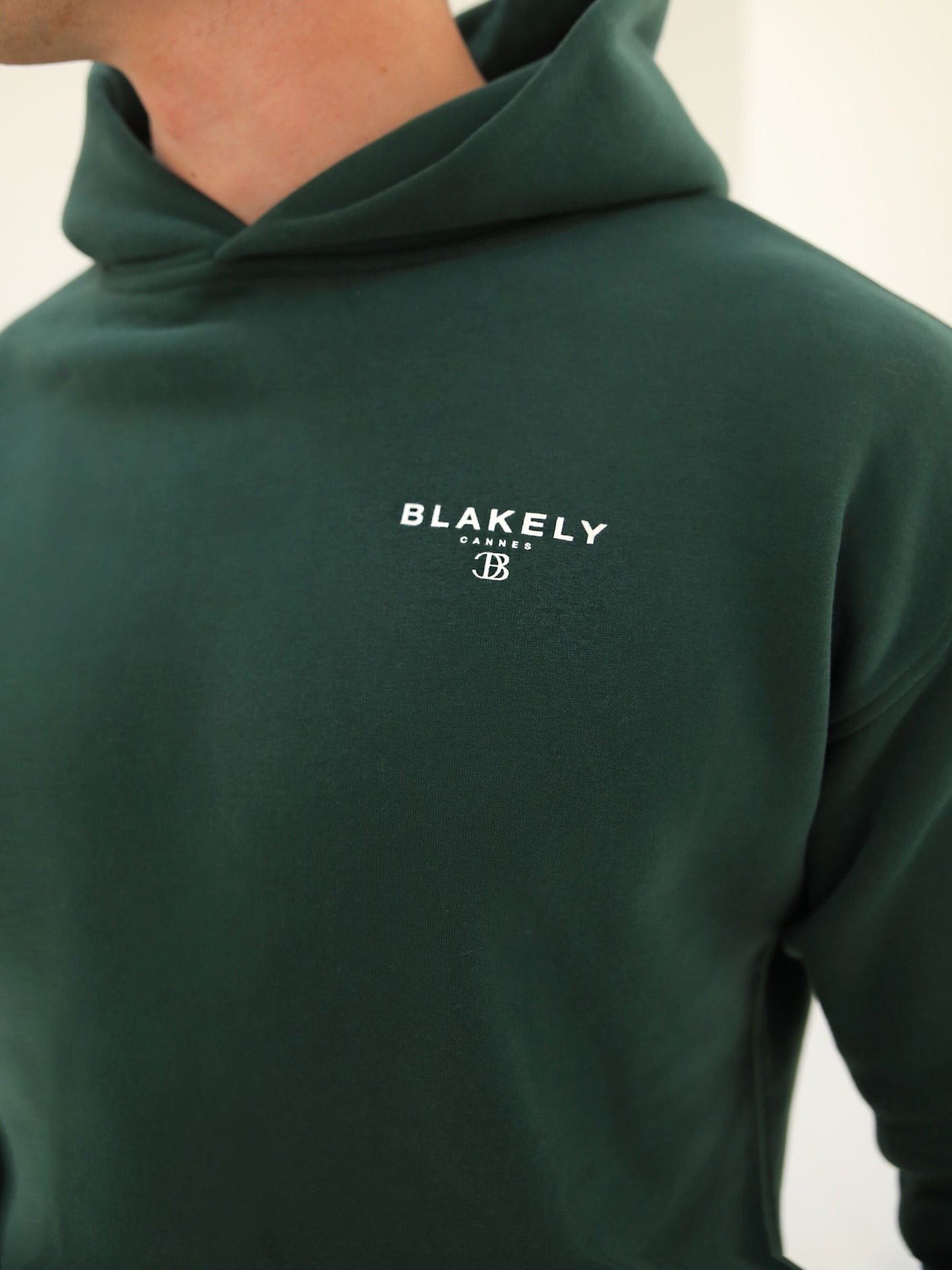 Riviera Initial Relaxed Hoodie - Dark Green