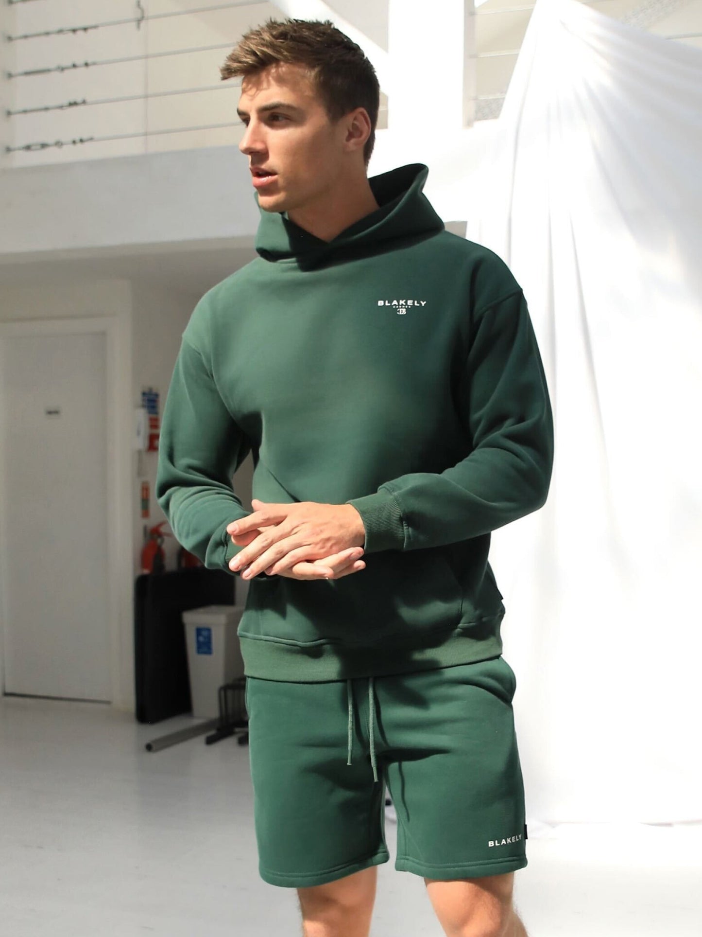 Riviera Initial Relaxed Hoodie - Dark Green