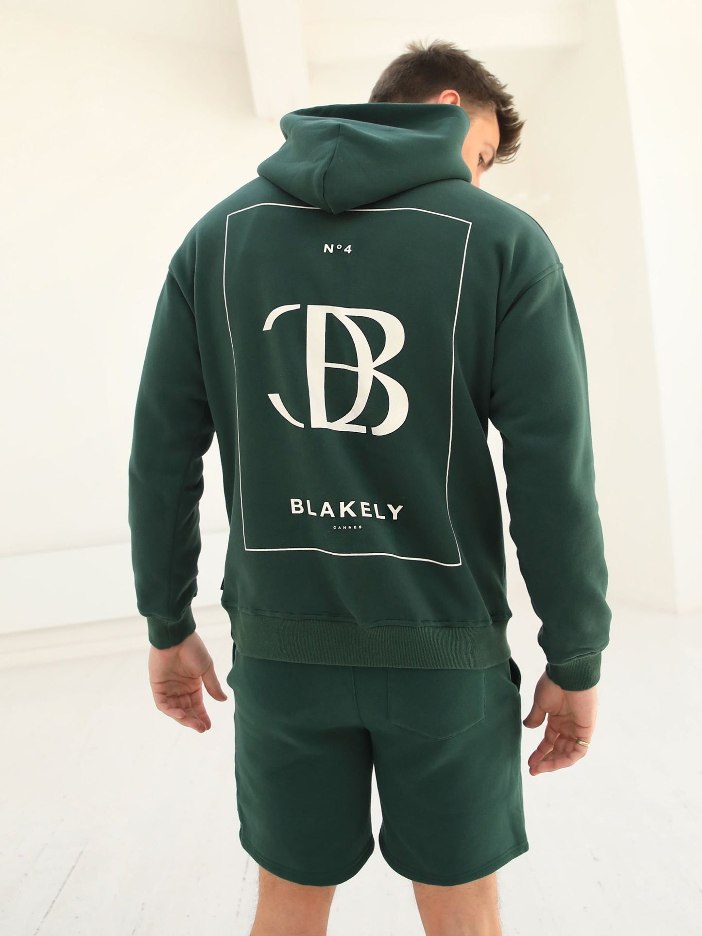 Riviera Initial Relaxed Hoodie - Dark Green