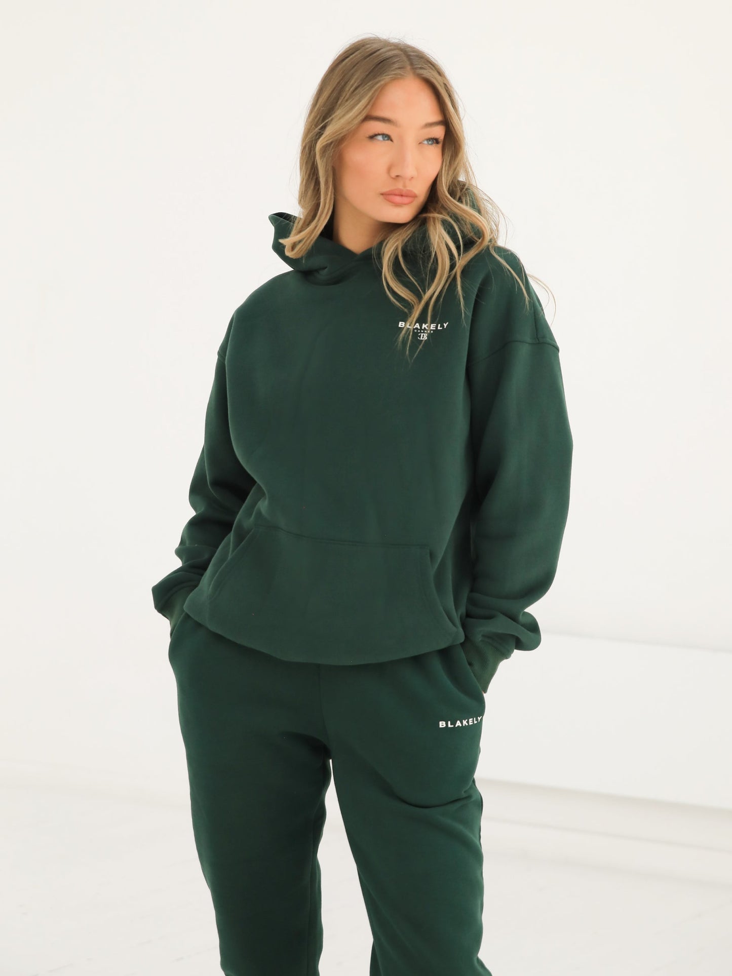 Riviera Initial Relaxed Women's Hoodie - Dark Green