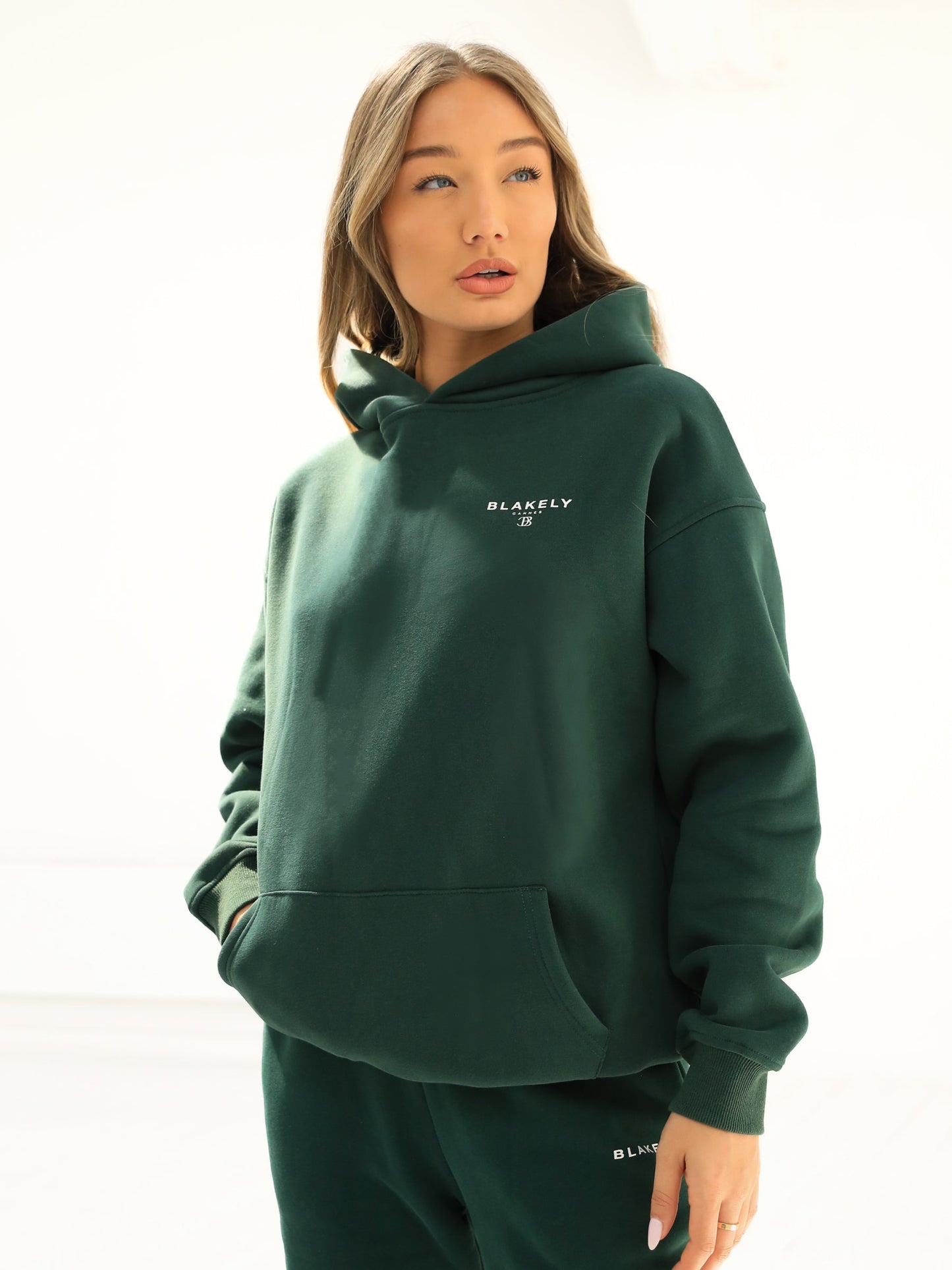 Riviera Initial Relaxed Women's Hoodie - Dark Green