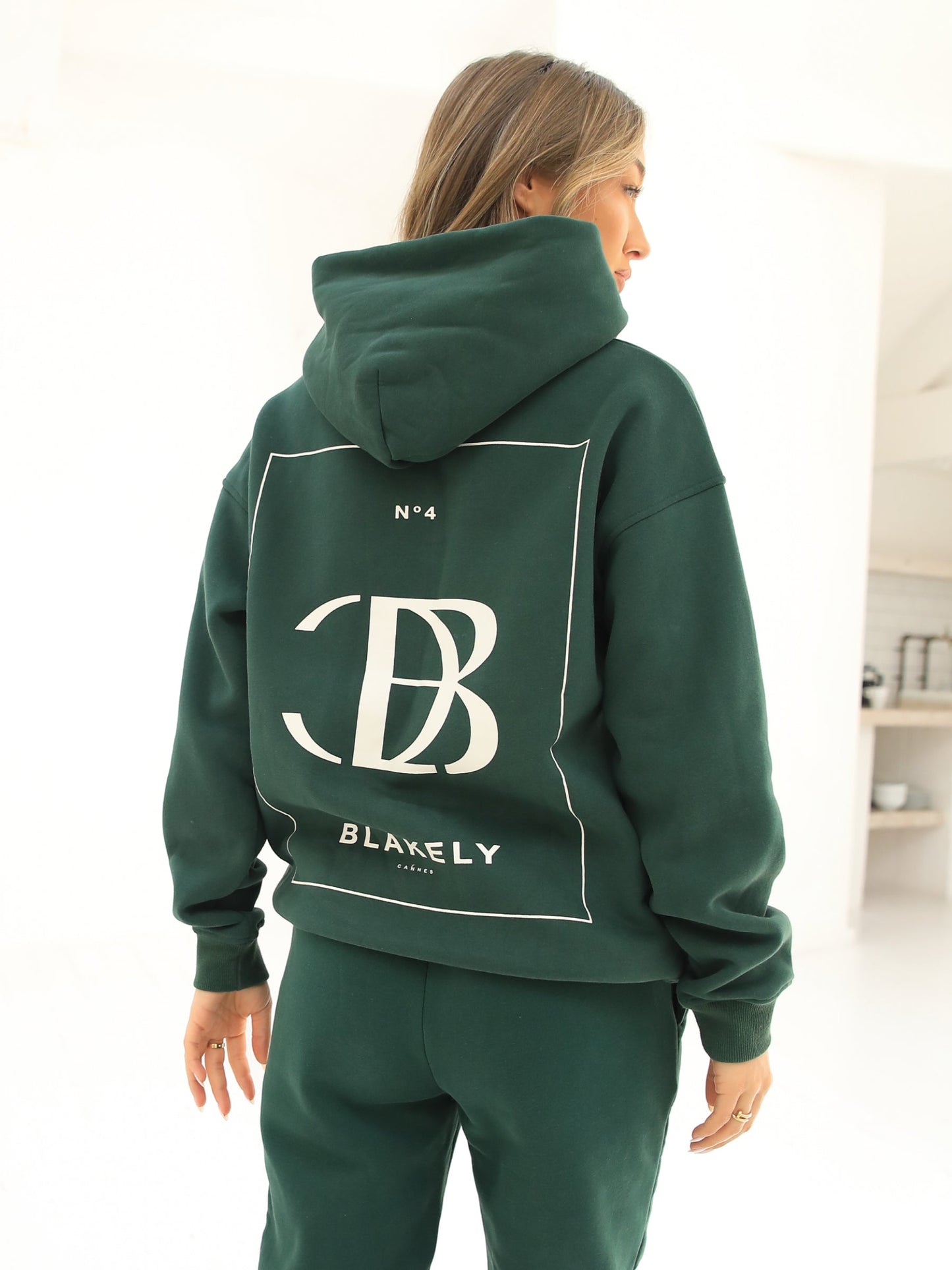 Riviera Initial Relaxed Women's Hoodie - Dark Green