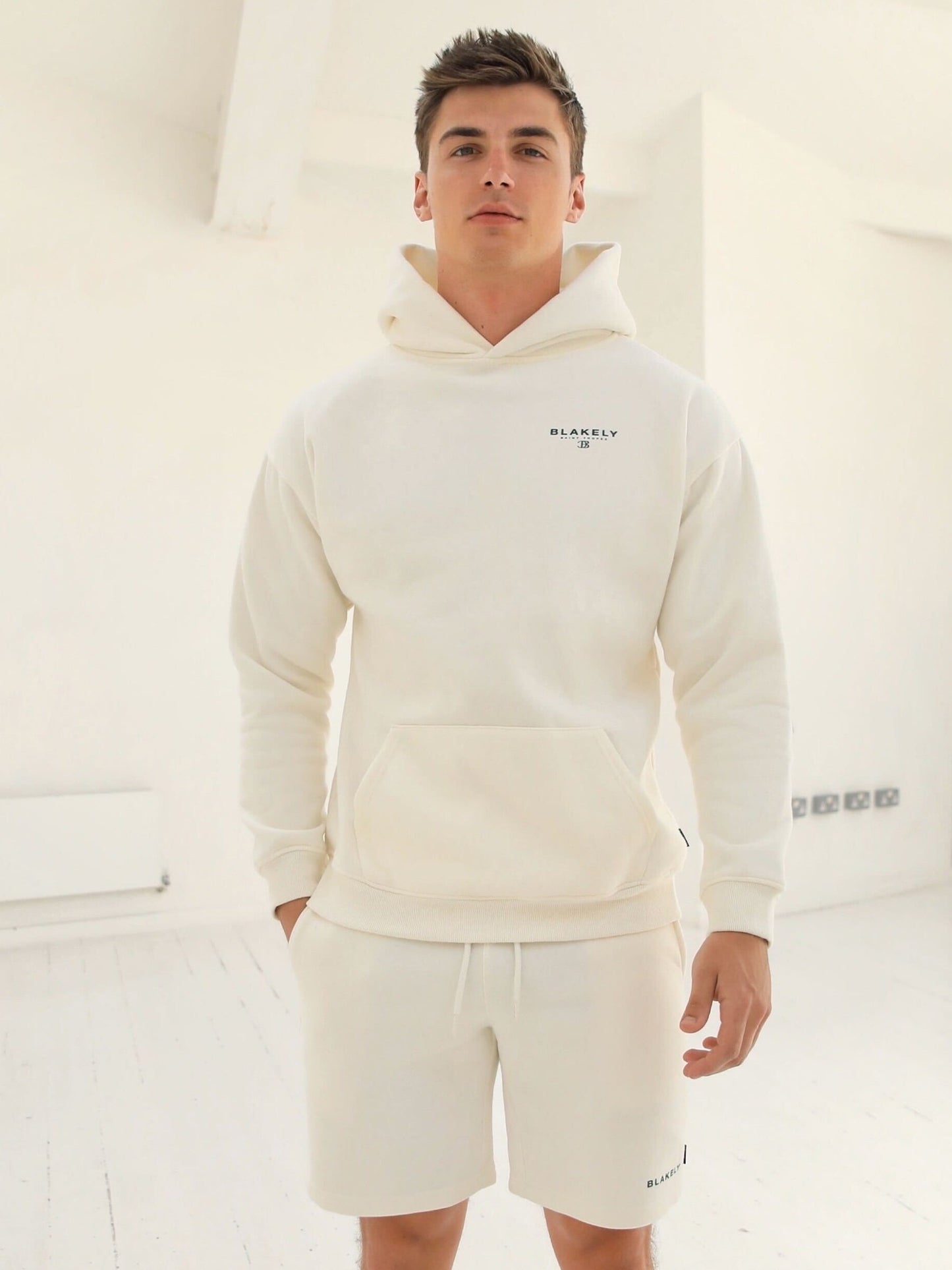 Riviera Initial Relaxed Hoodie - Off White