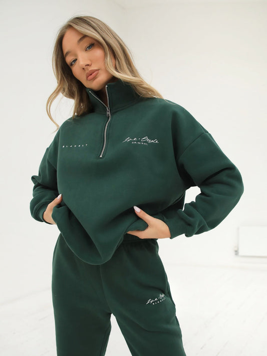 Life & Style II 1/4 Zip Jumper - Forest Green