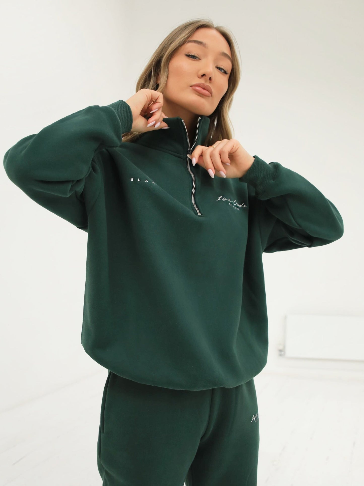 Life & Style II 1/4 Zip Jumper - Forest Green