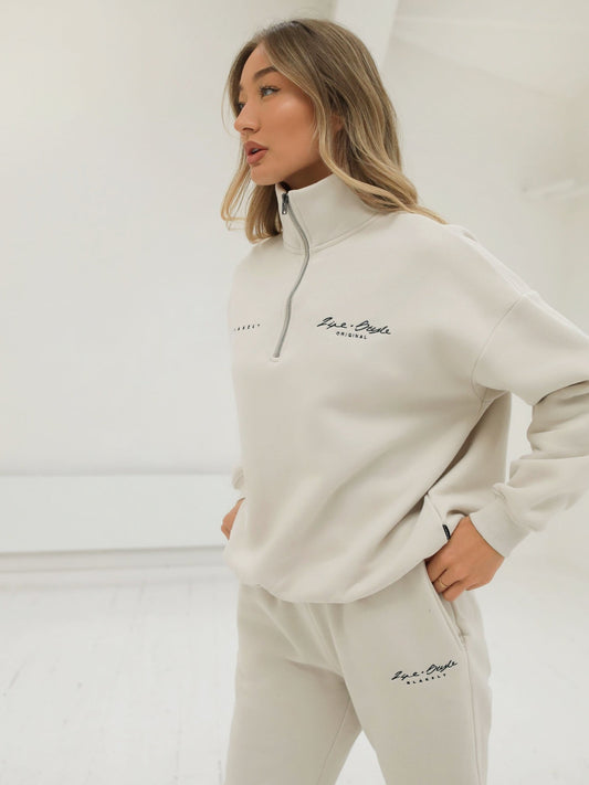 Life & Style II 1/4 Zip Jumper - Chalk