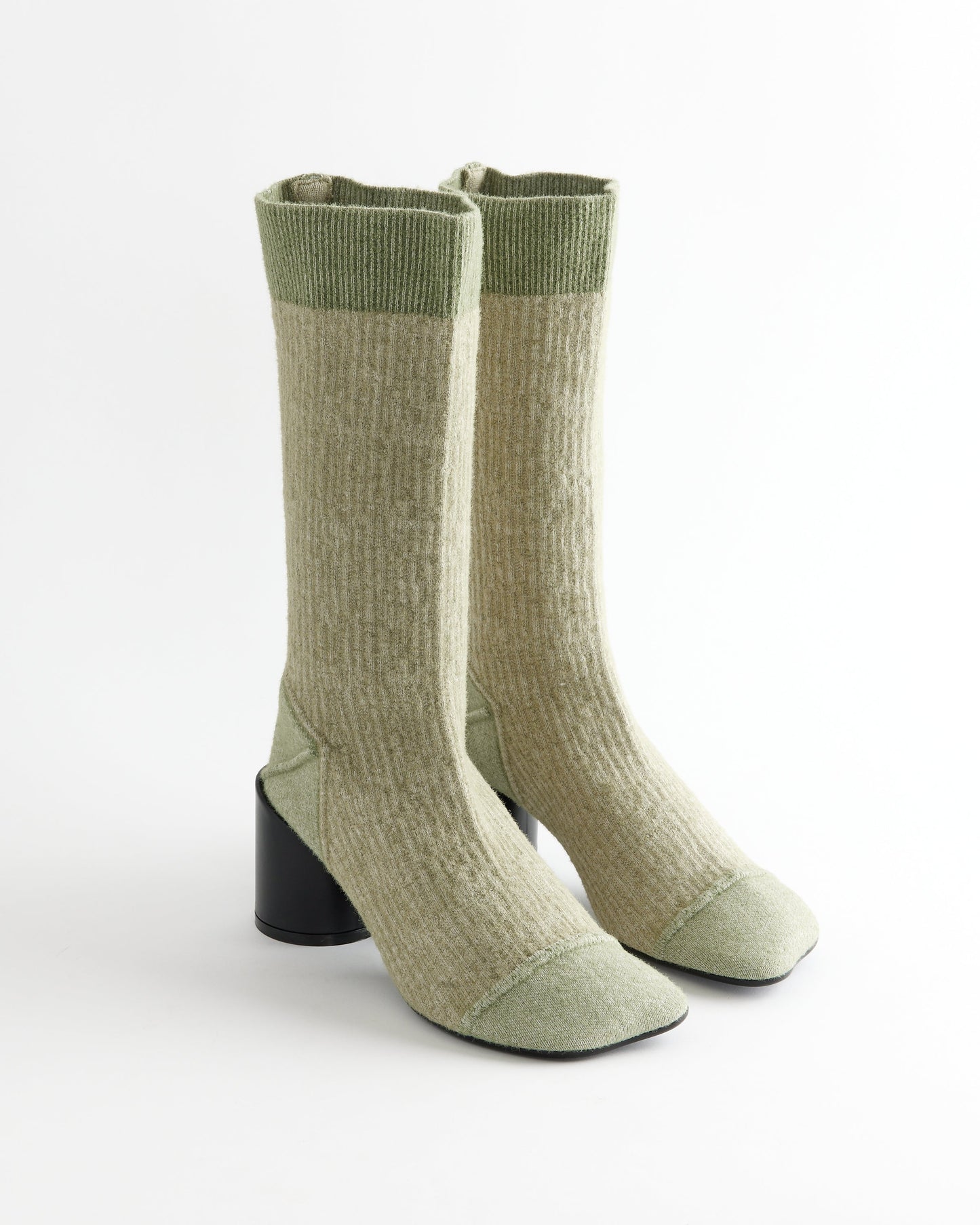 Knit Boots in Light Green